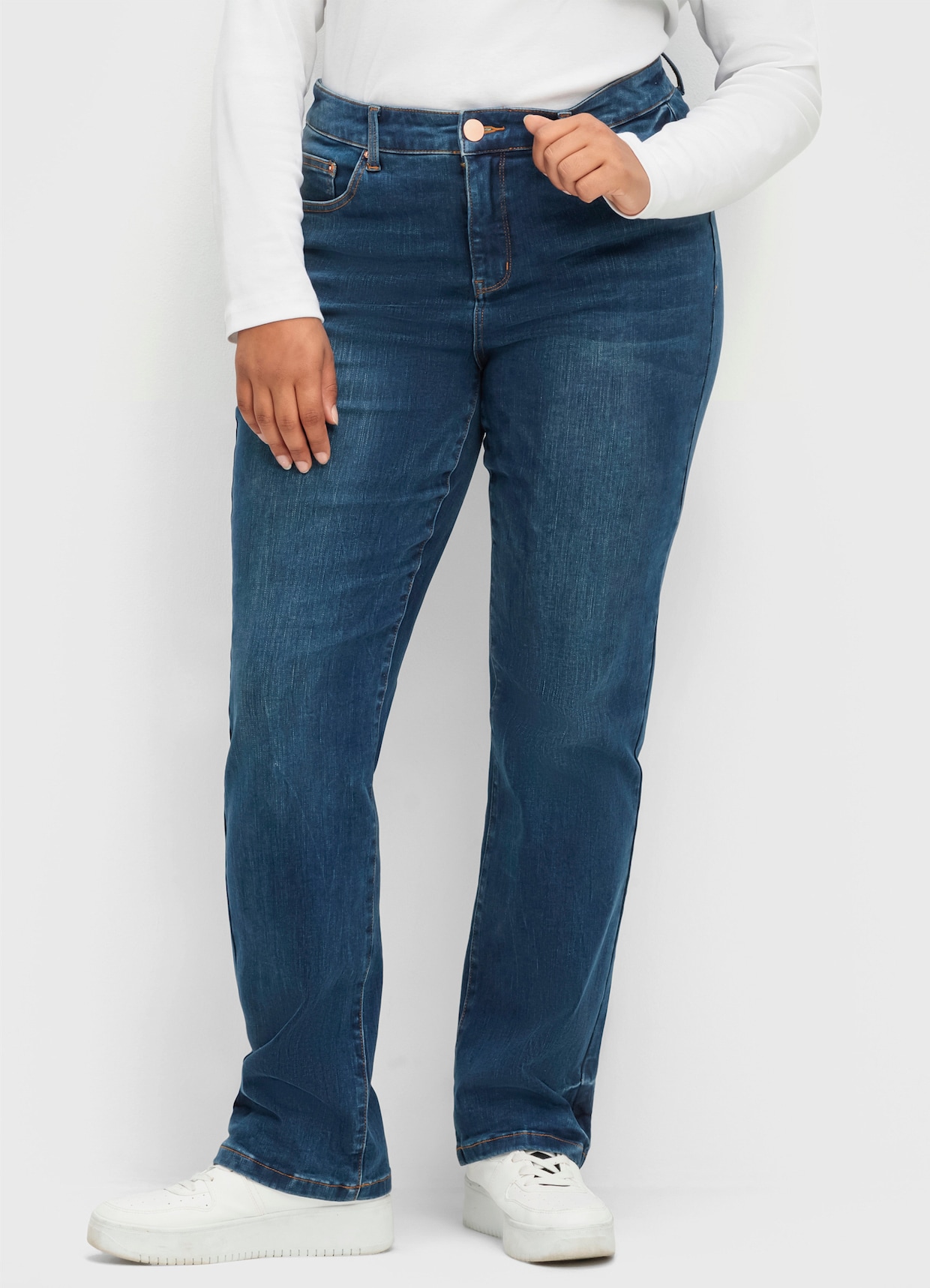 sheego Gerade Jeans - dark blue denim
