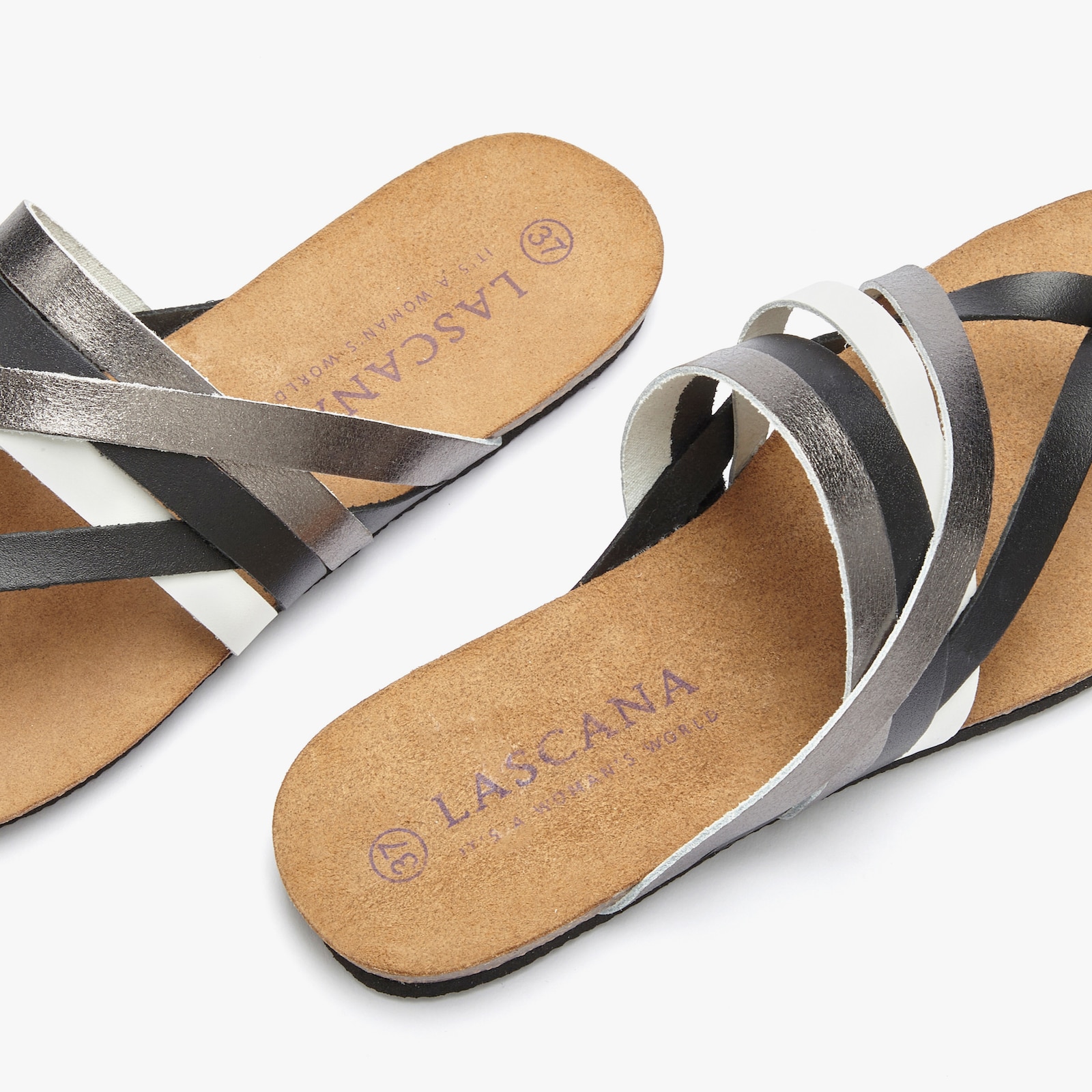 LASCANA Zehentrenner - schwarz-silberfarben