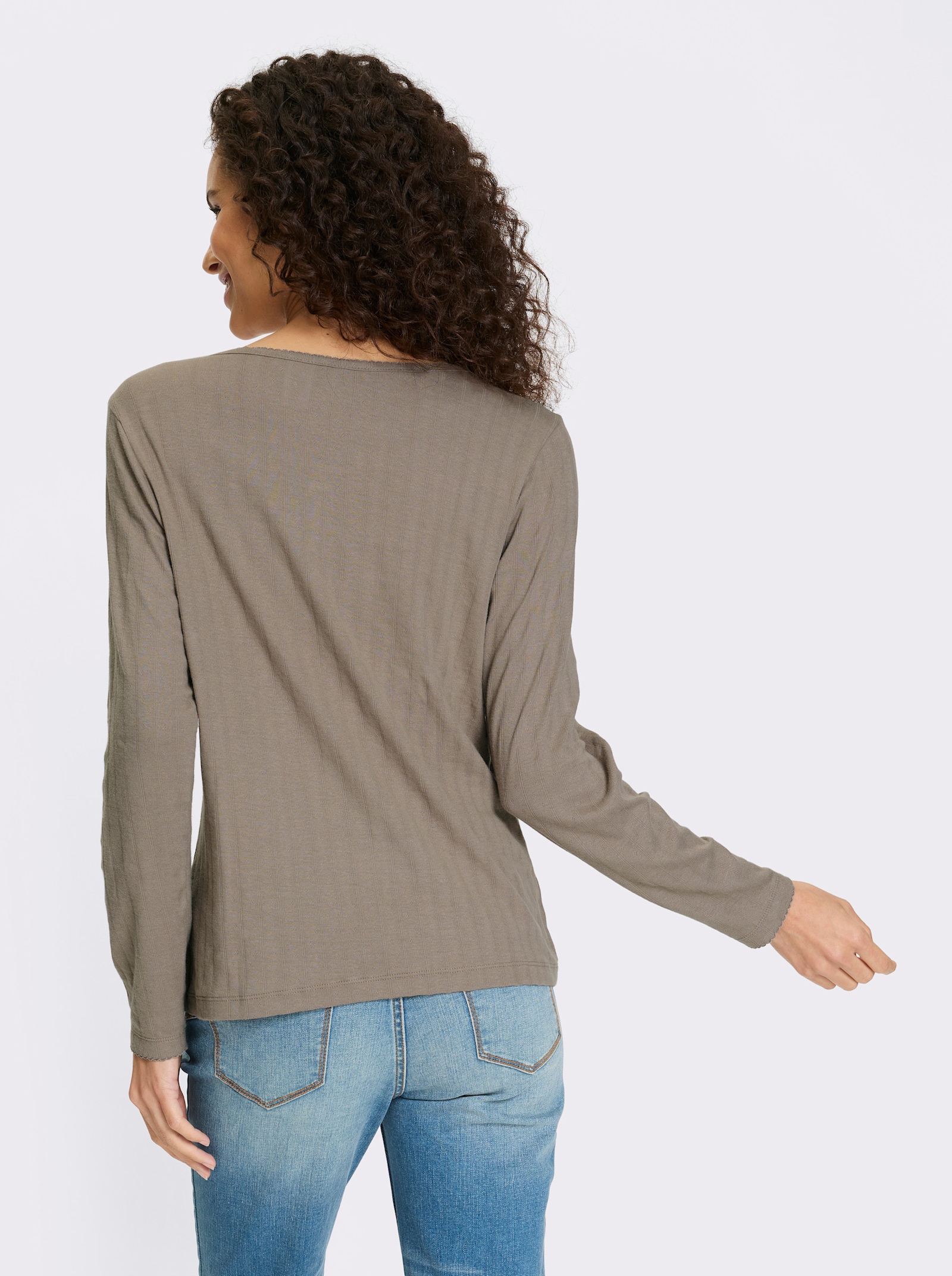 heine T-shirt avec picots - taupe