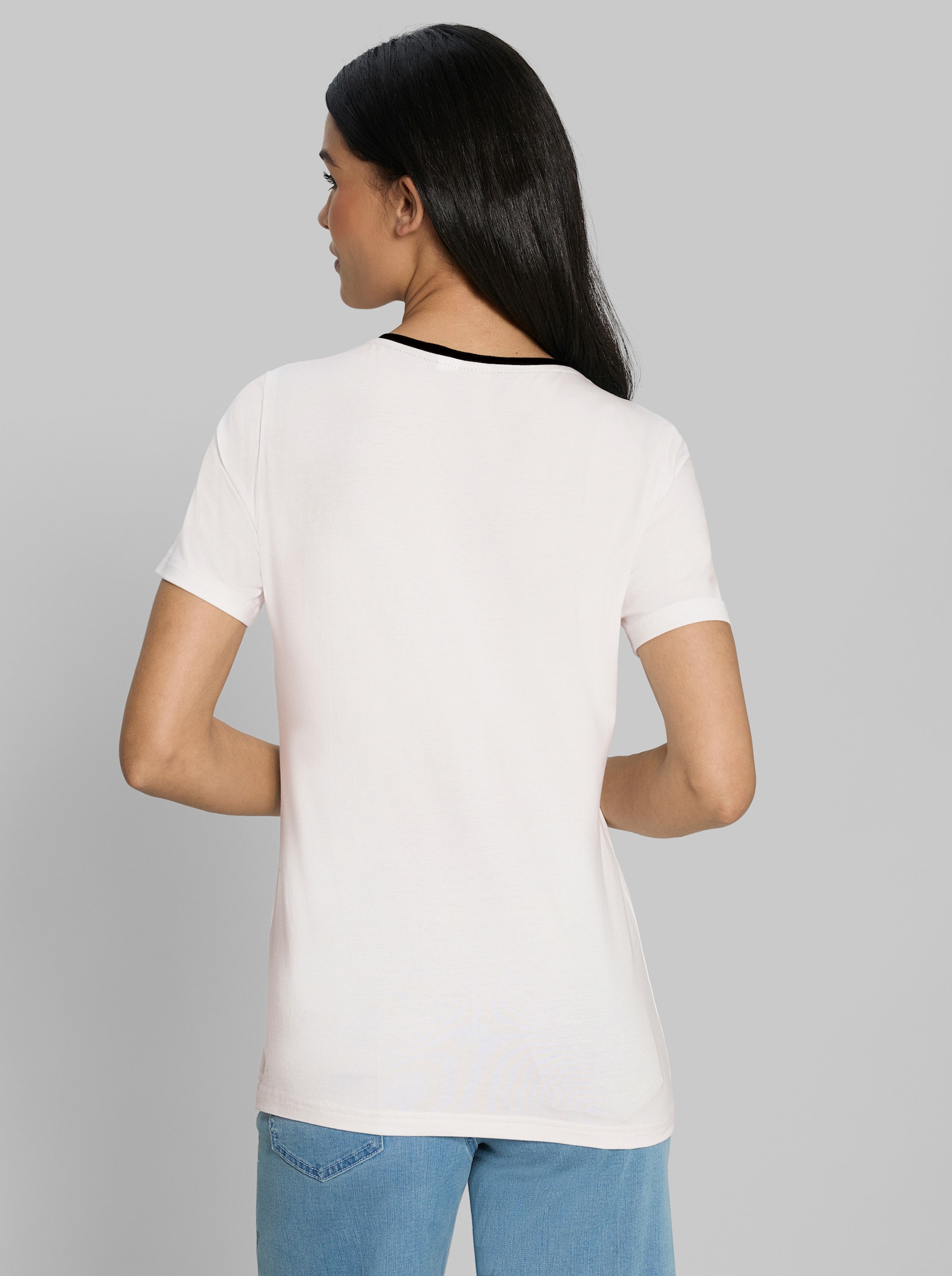 heine Kurzarmshirt mit Glitzersteinchen - ecru