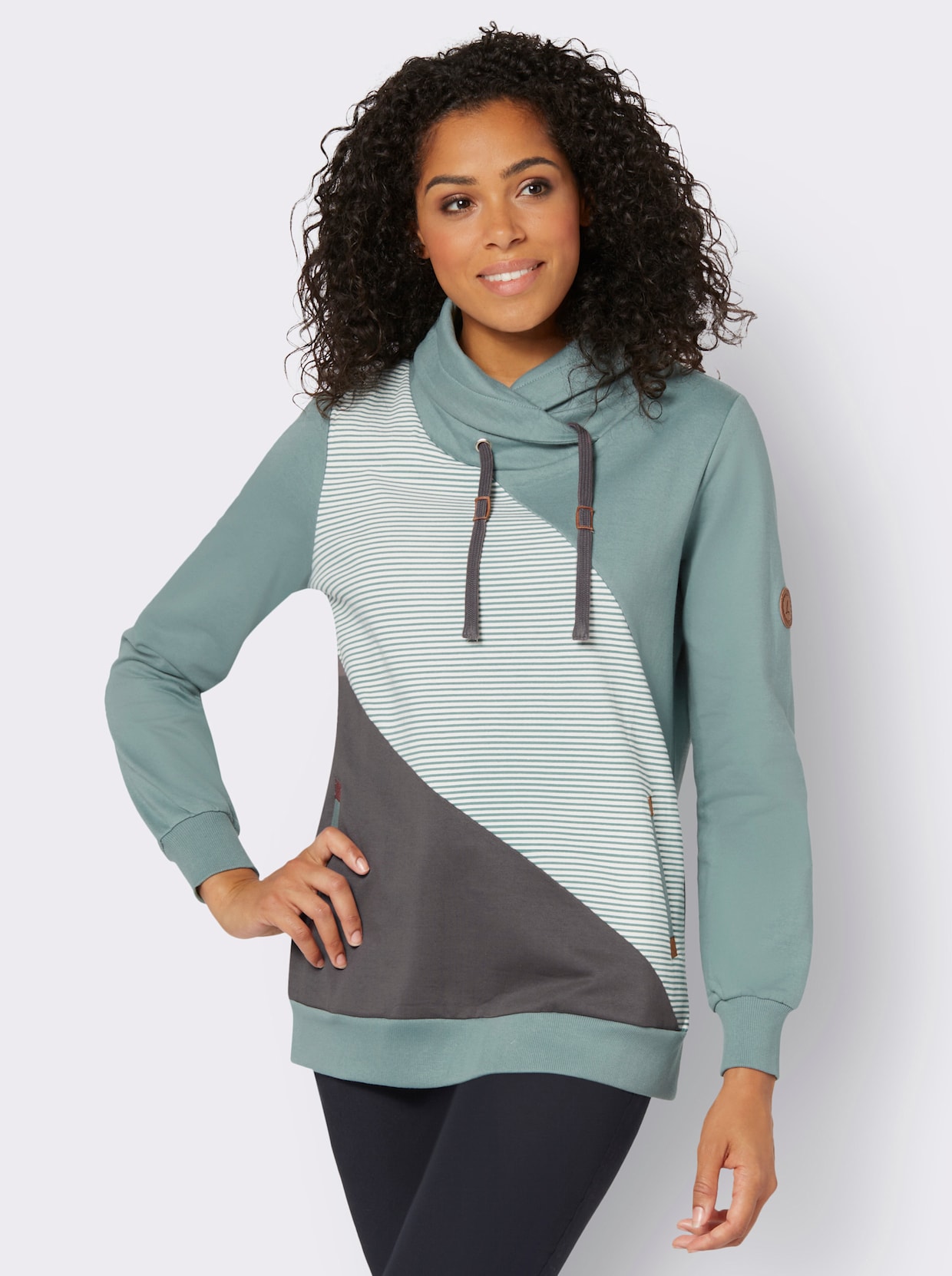 Sweatshirt - jade geprint