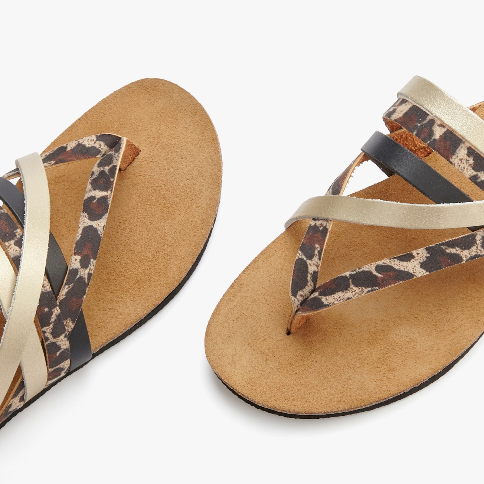 LASCANA Zehentrenner - schwarz/leo