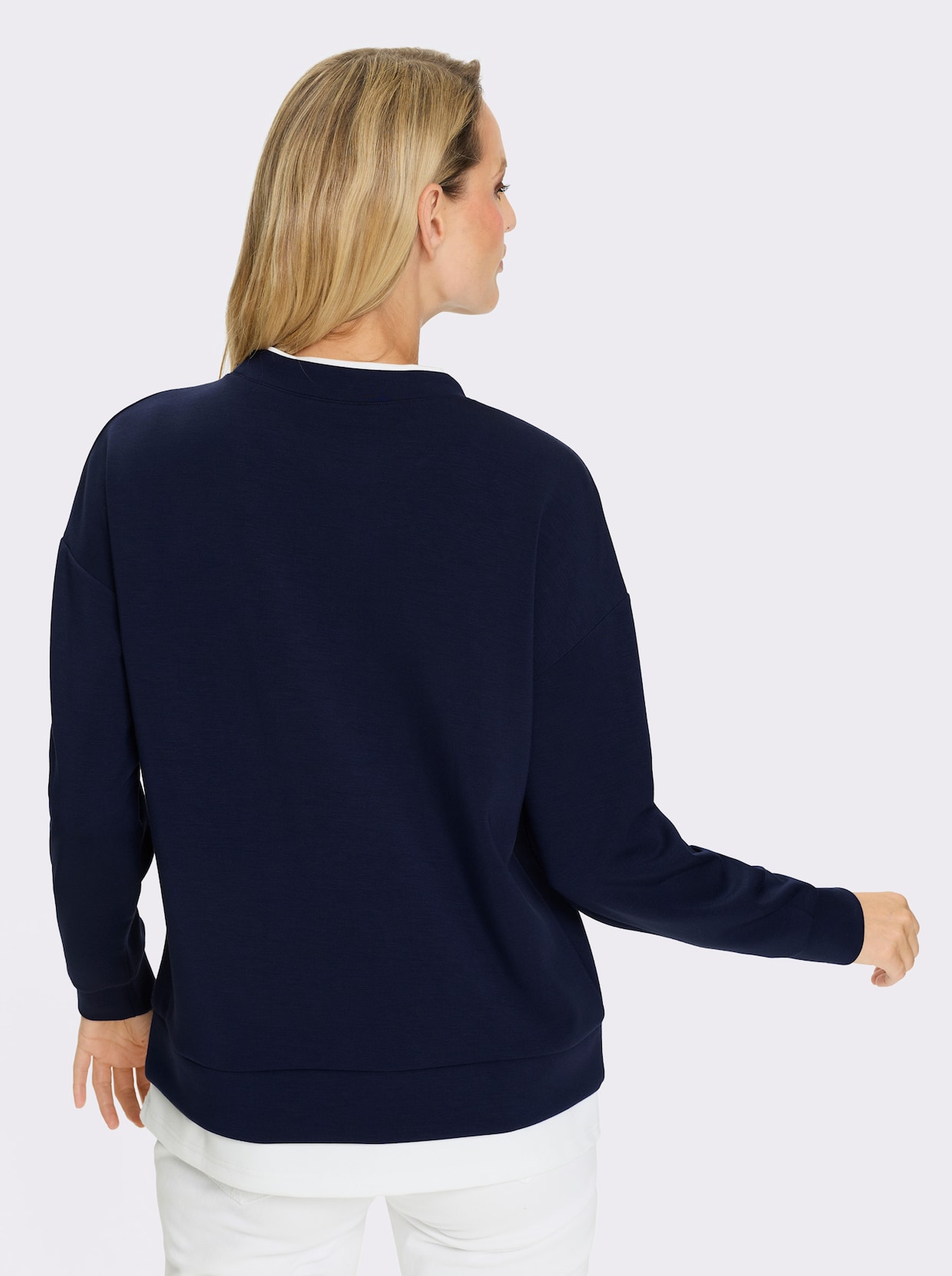 heine Sweater - marine-weiß