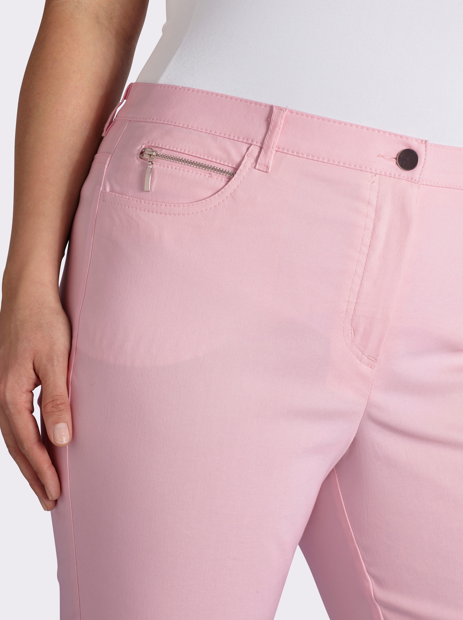Stehmann Comfort line Stretch-Hose mit Zier-Taschen vorne - rosé