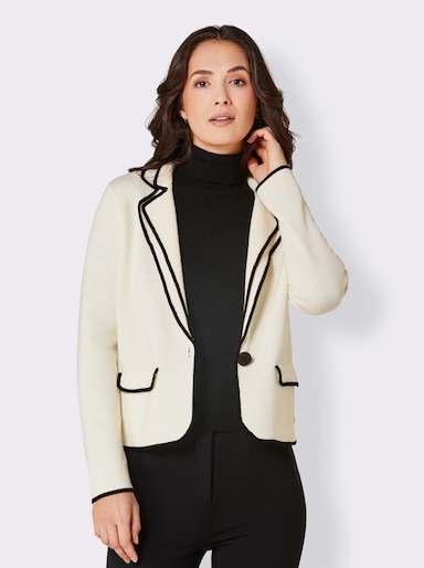 CREATION L PREMIUM Strickjacke aus reiner Merino-Wolle - ecru