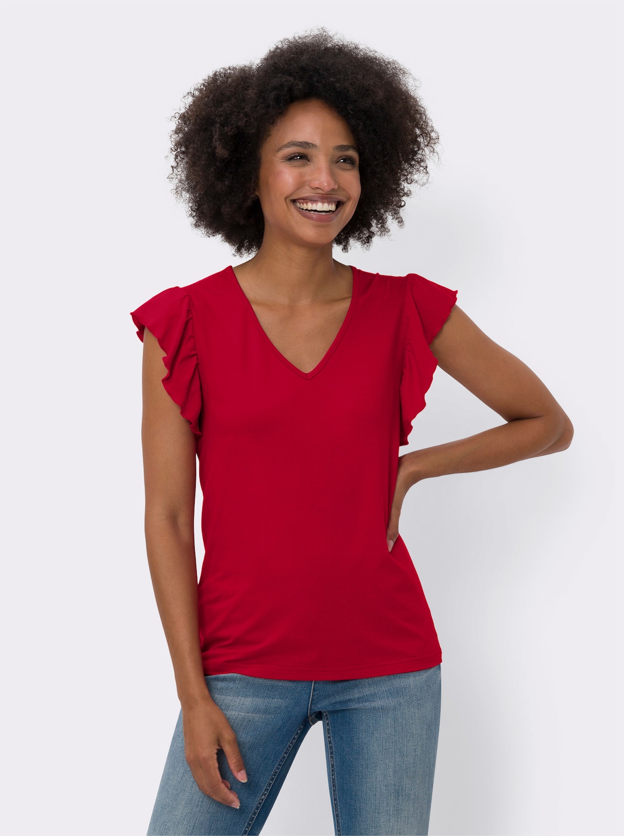 heine V-Shirt - rot