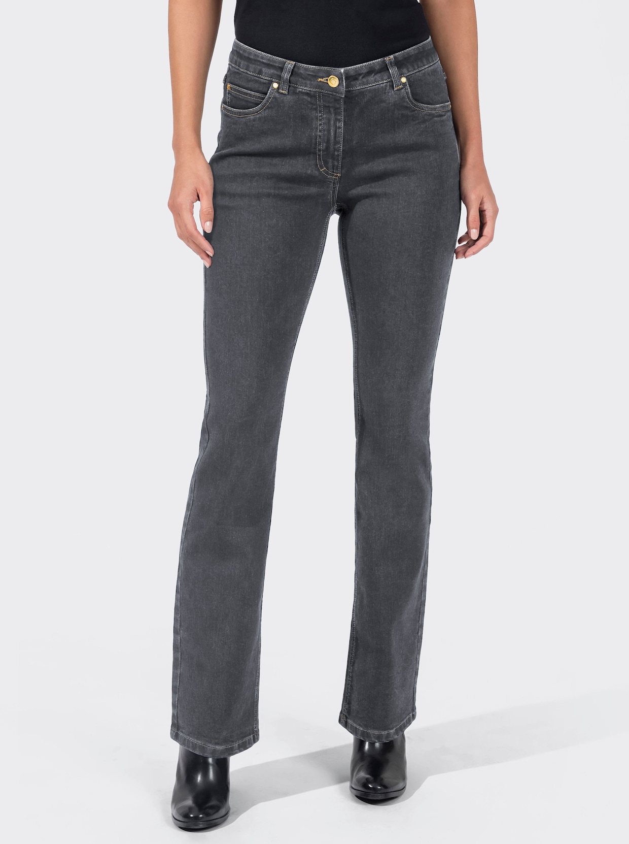 Bootcut-Jeans - stone-grey-denim