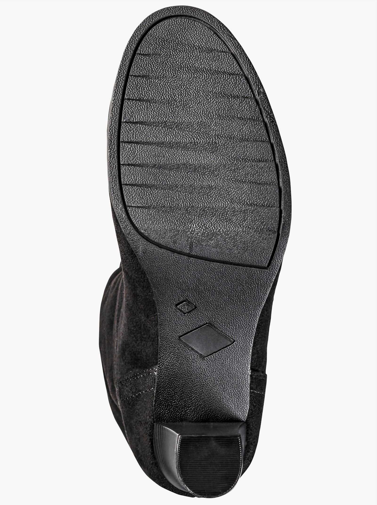 sheego Weitschaftstiefel aus Velourslederimitat, verschlusslos - schwarz