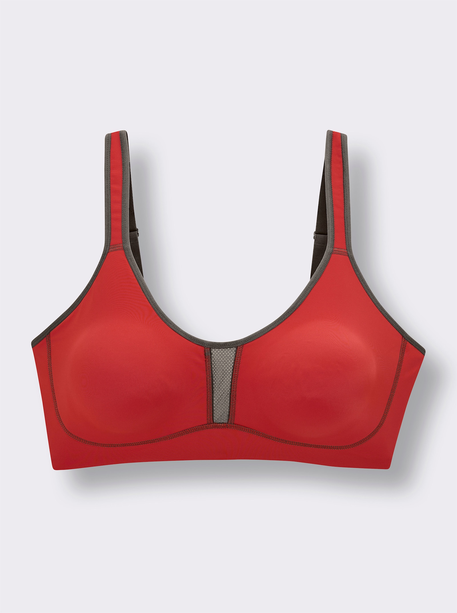 Viania Sport-BH ohne Bügel mit Frotteefutter - korallenrot