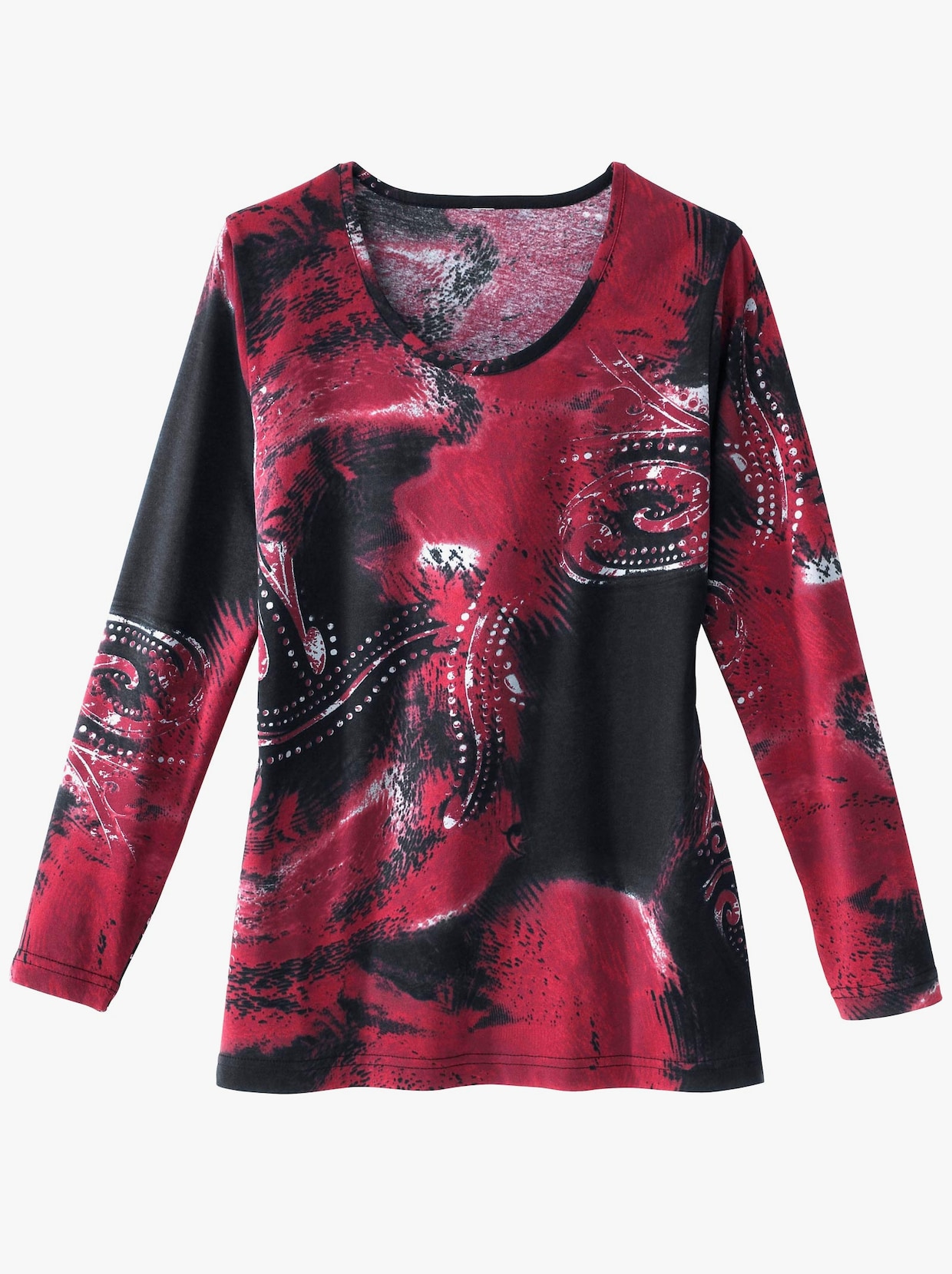 Shirt met lange mouwen - rood geprint