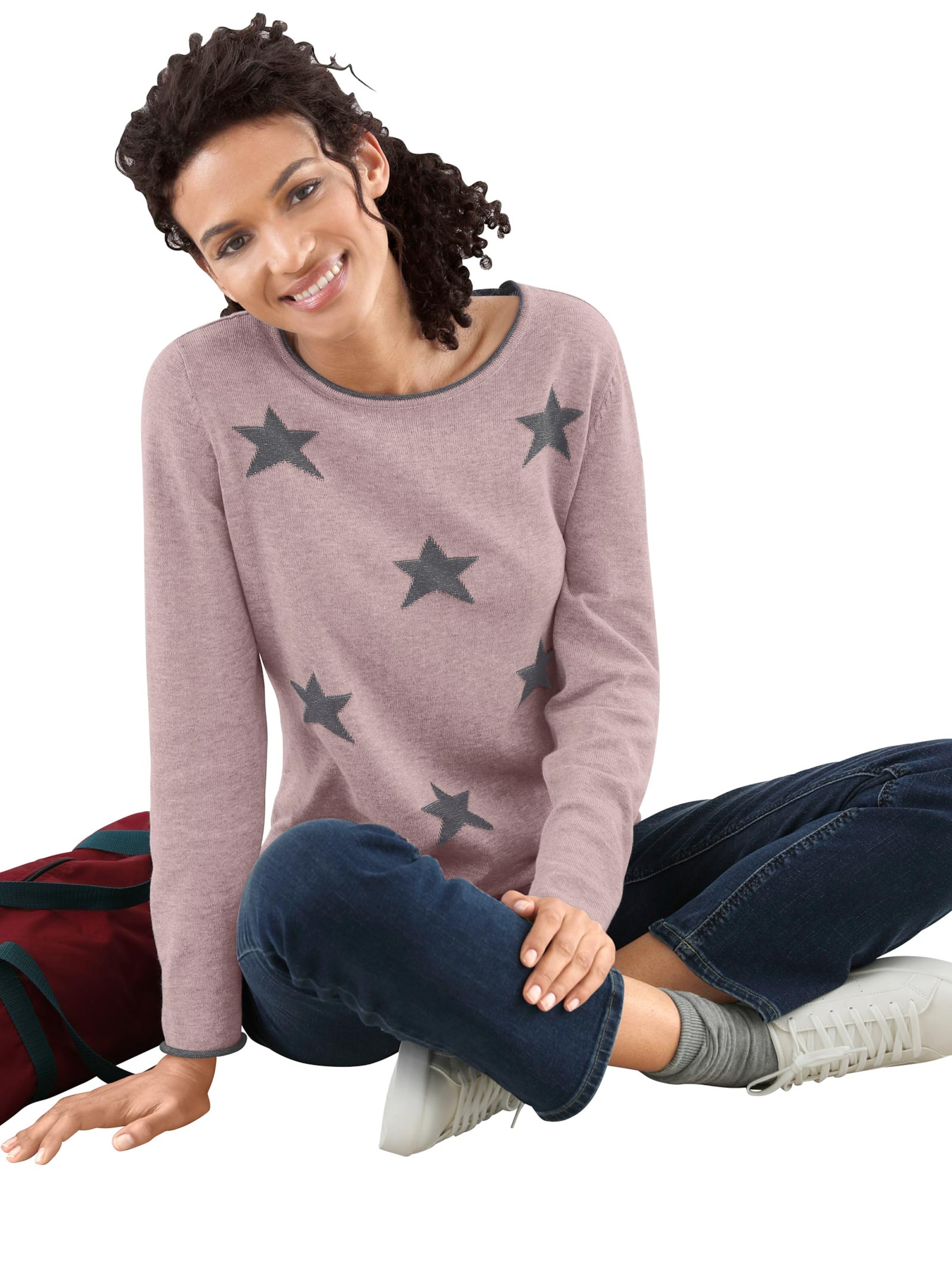 Pullover - altrosé-meliert