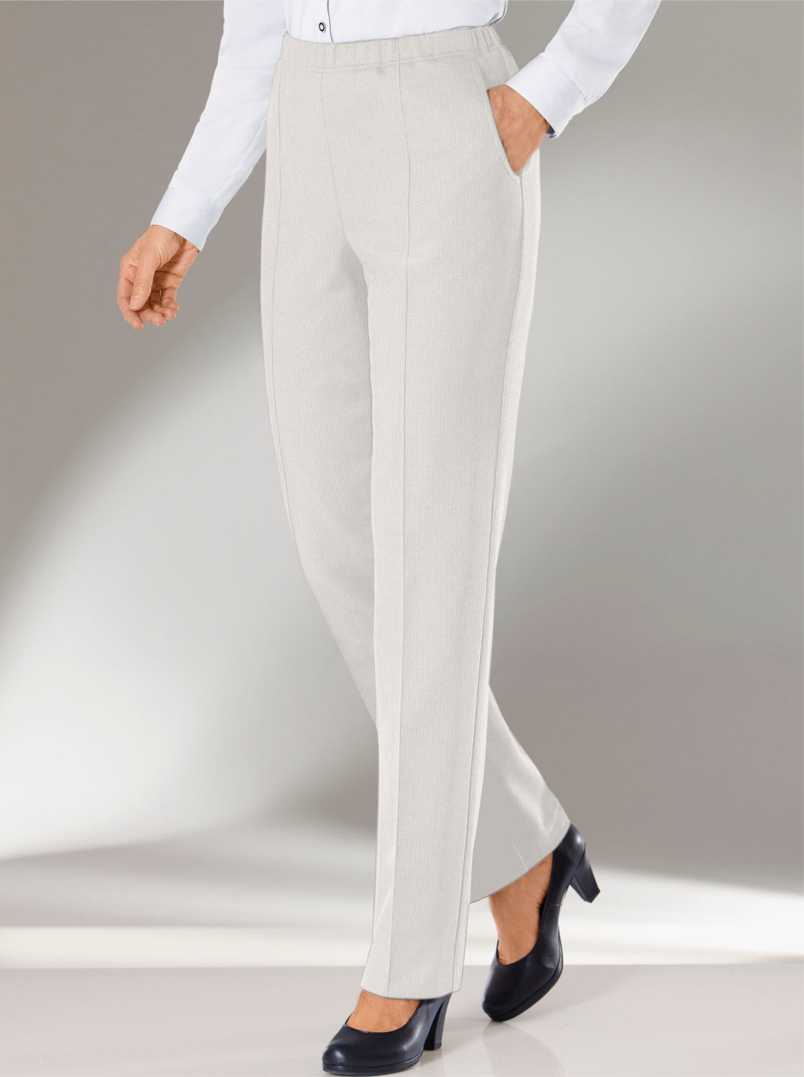 Jerseyhose in Ripp-Qualität - stein