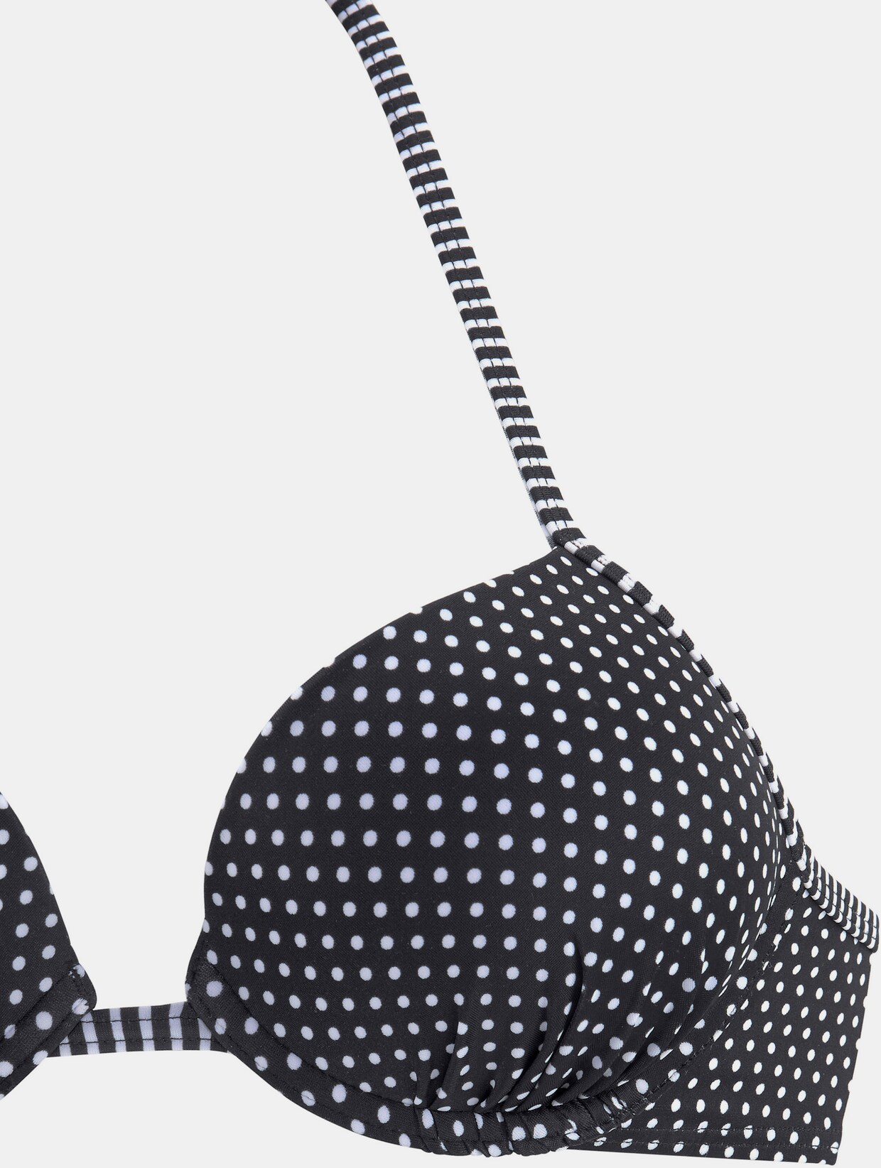 s.Oliver Push-Up-Bikini-Top - schwarz-weiß-gepunktet
