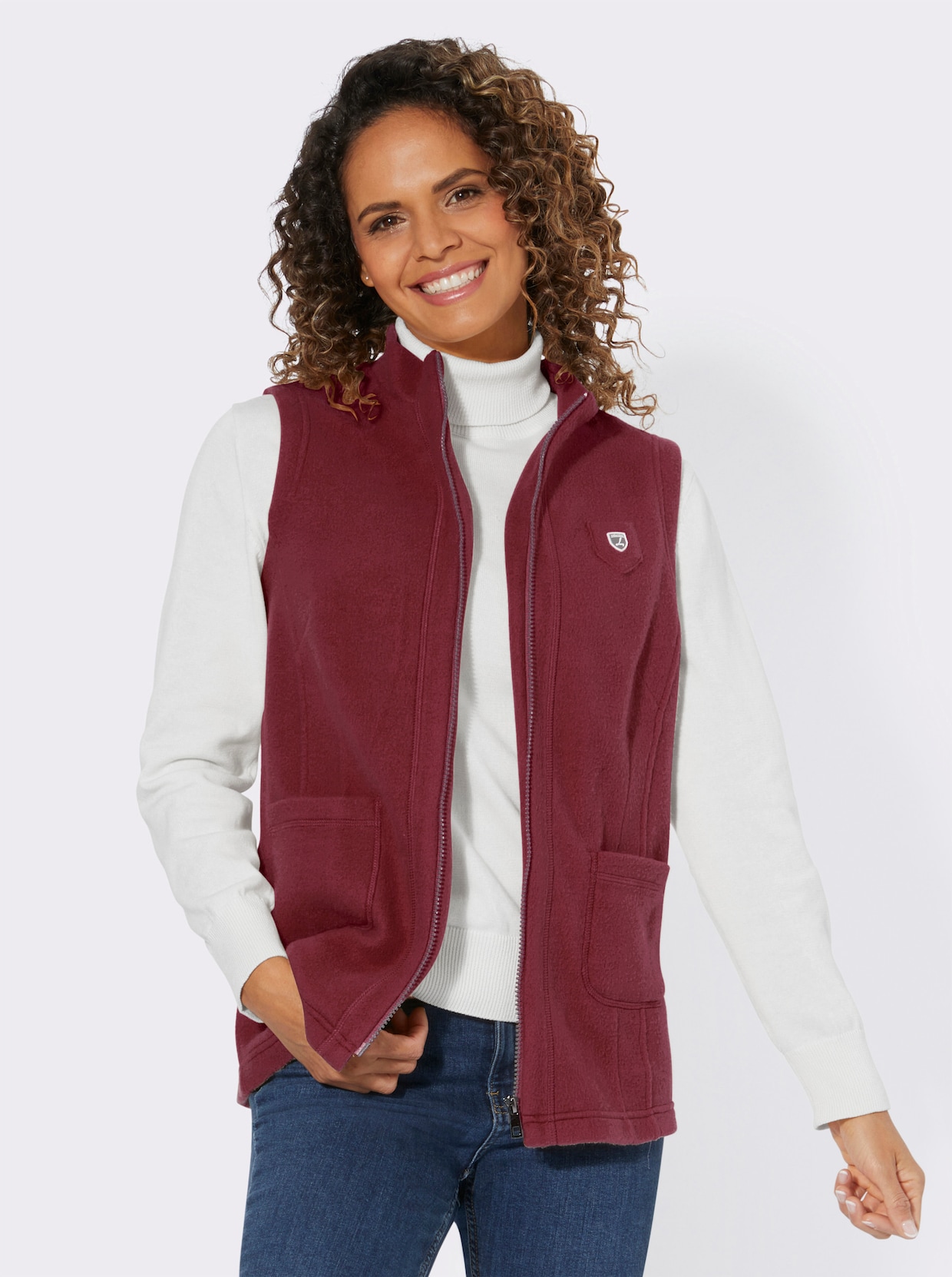 Fleece-Weste - bordeaux