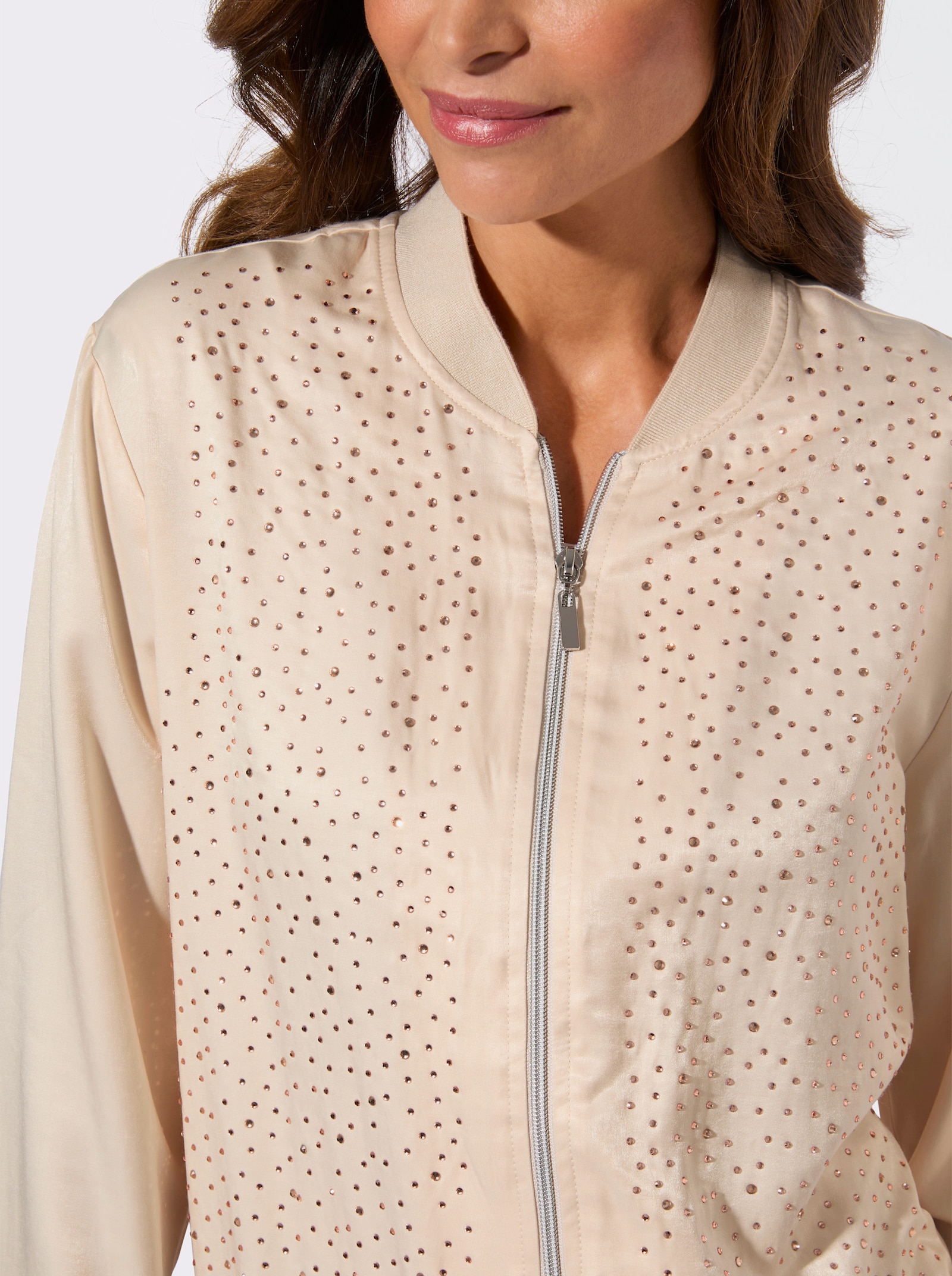 Blusenjacke aus Satin - elfenbein