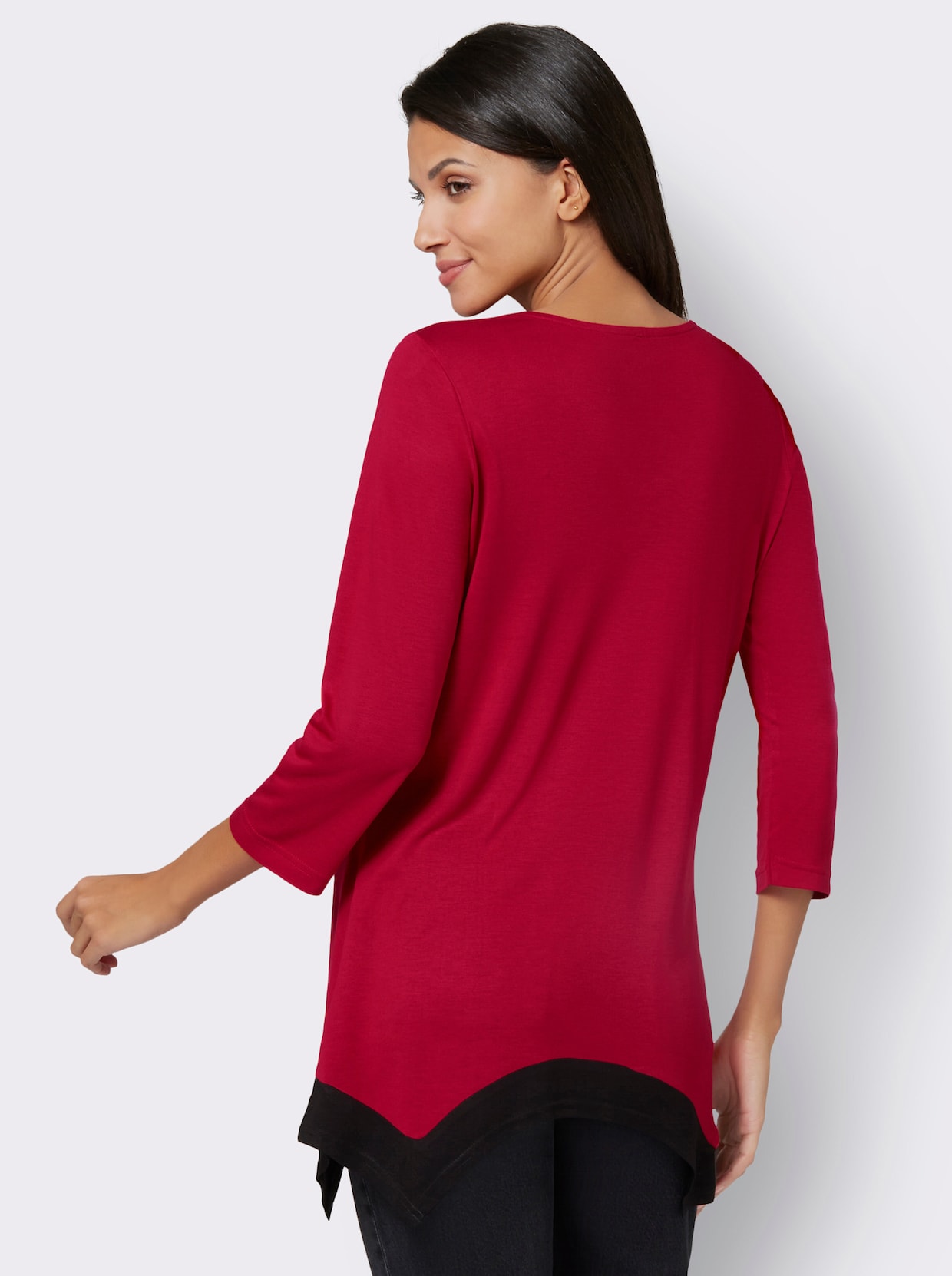 Lang shirt - rood/zwart