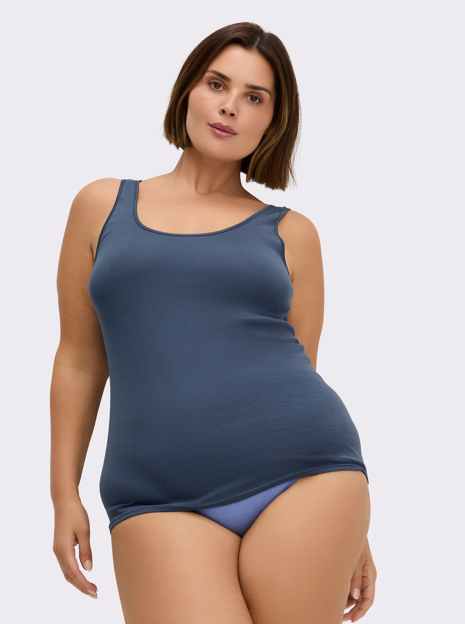 Nina von C. Achselhemd im Doppelpack - mittelblau