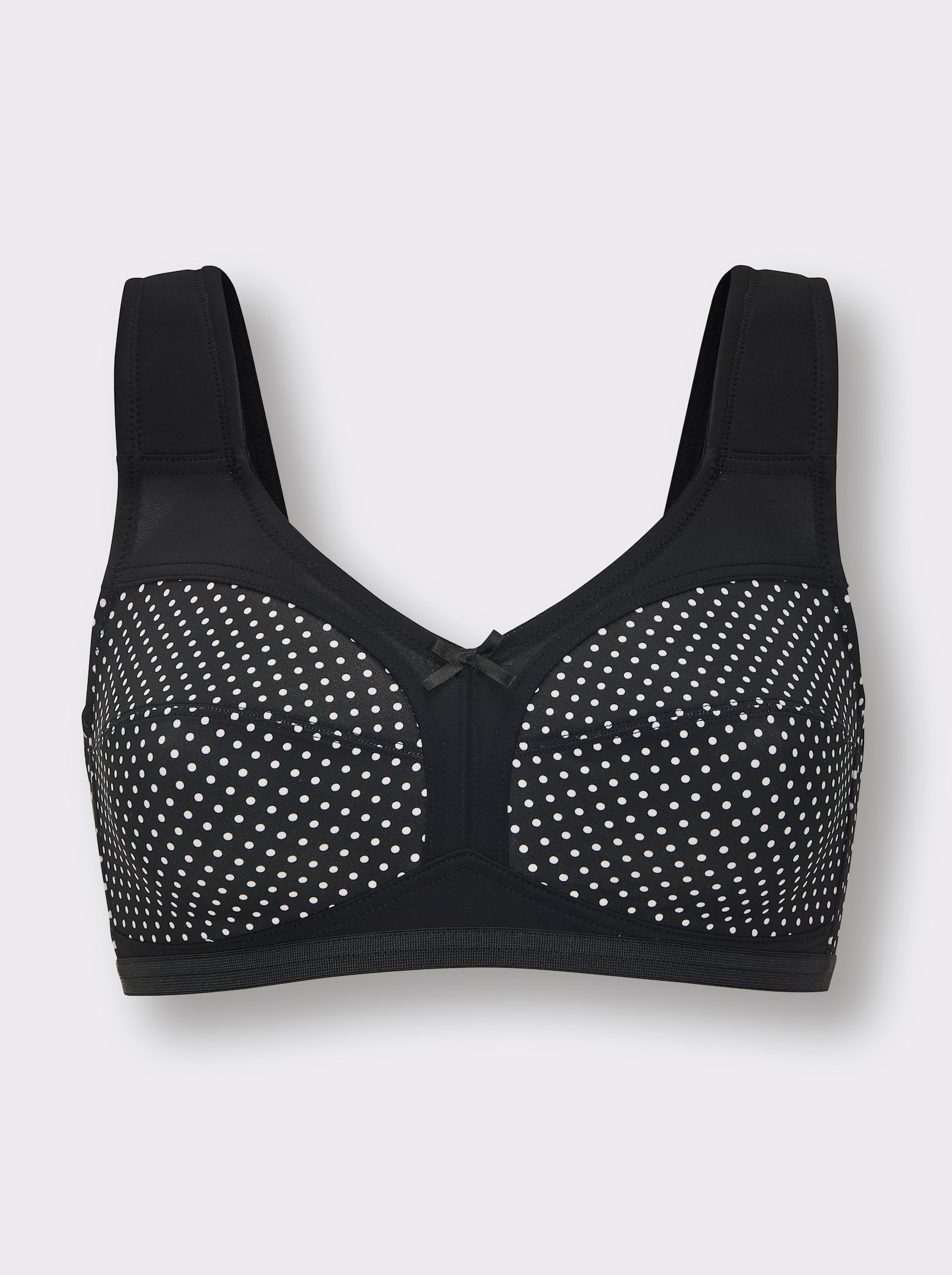 wäschepur Entlastungs-BH ohne Bügel mit Tupfen-Dessin - schwarz-bedruckt
