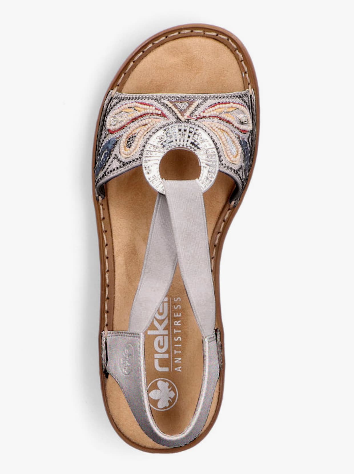 Rieker Sandalette aus Lederimitat, von Rieker - hellgrau