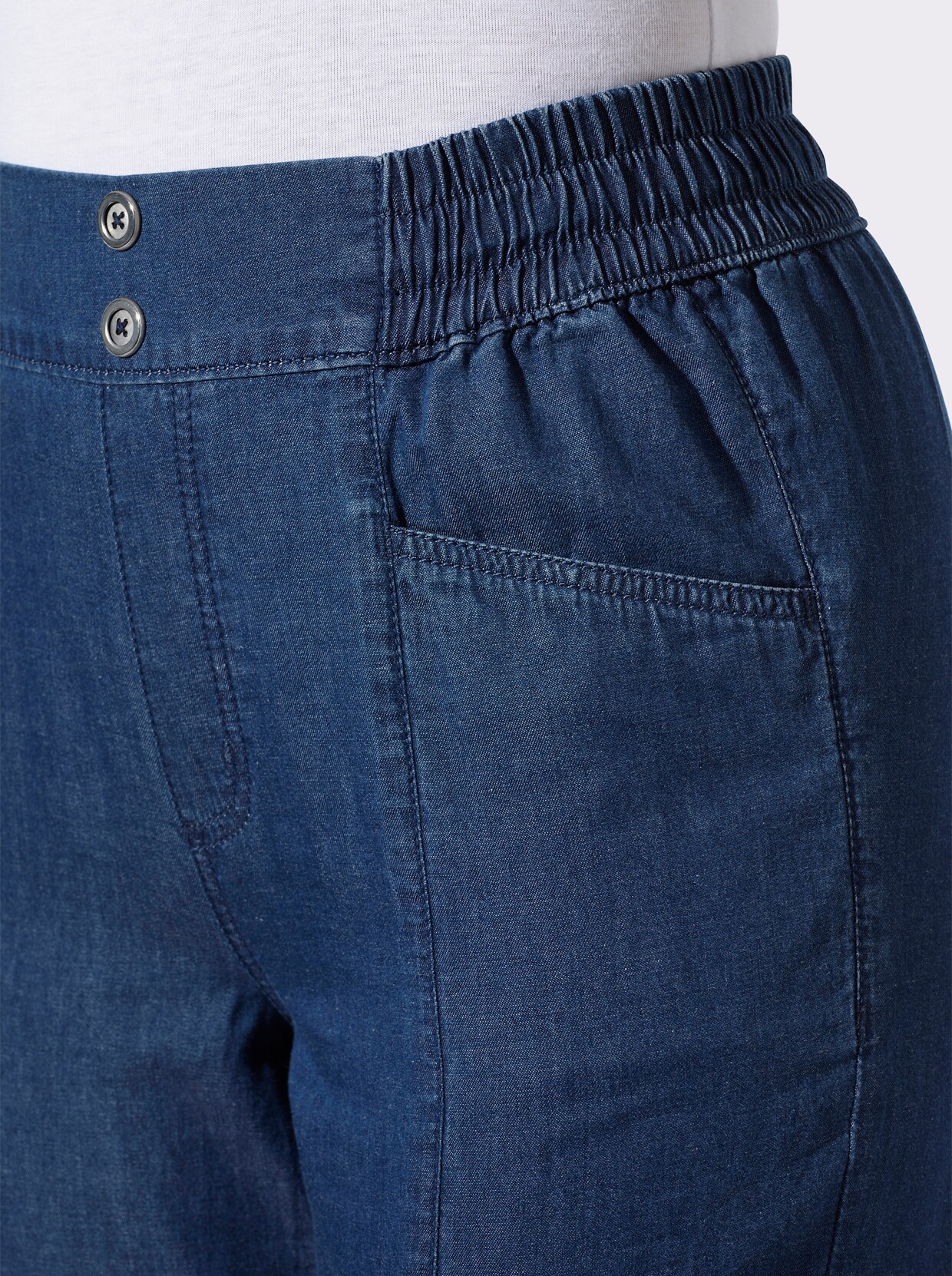 3/4-Jeans - blue-stone-washed