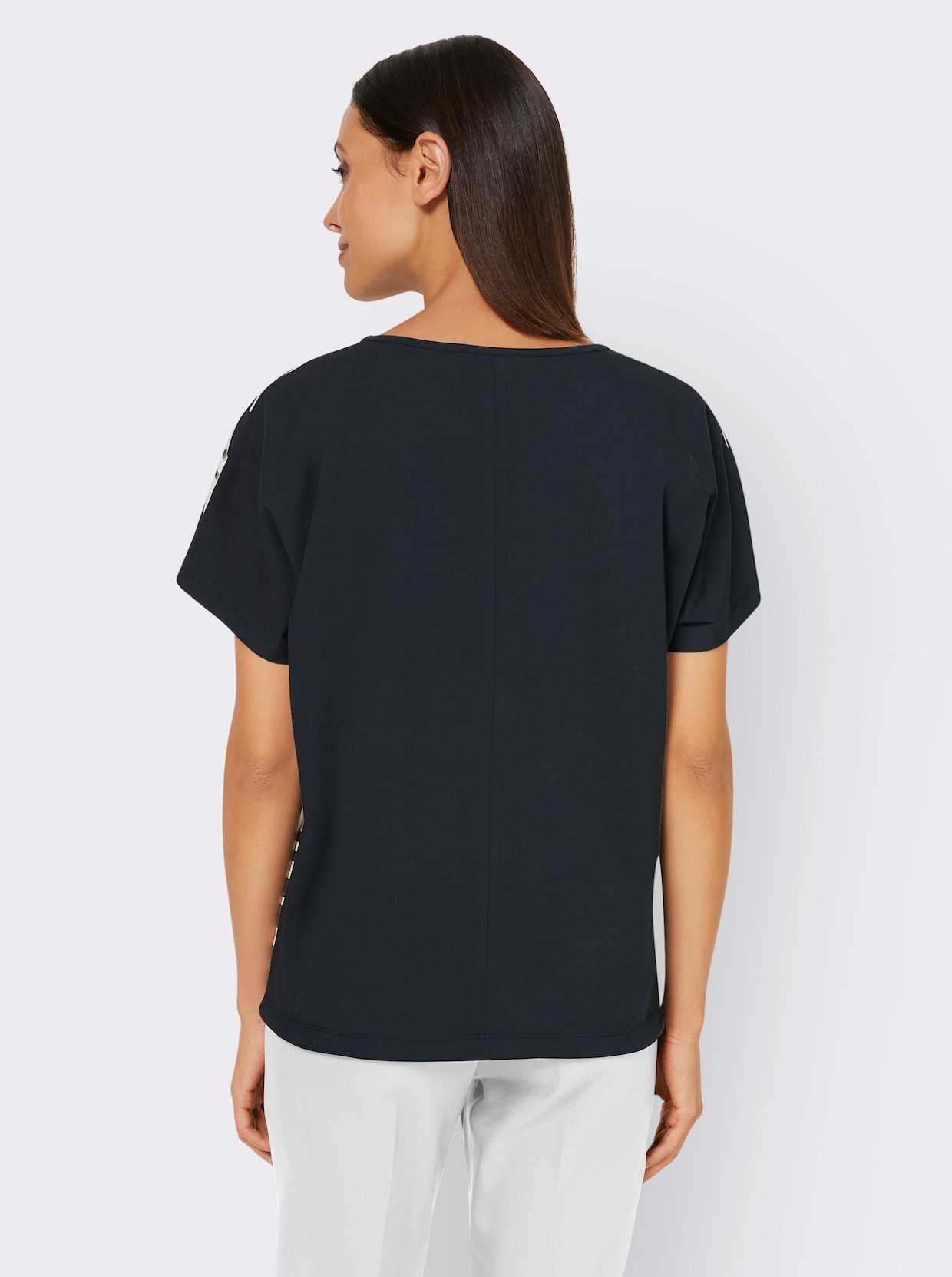 heine T-shirt - marine/ecru geprint
