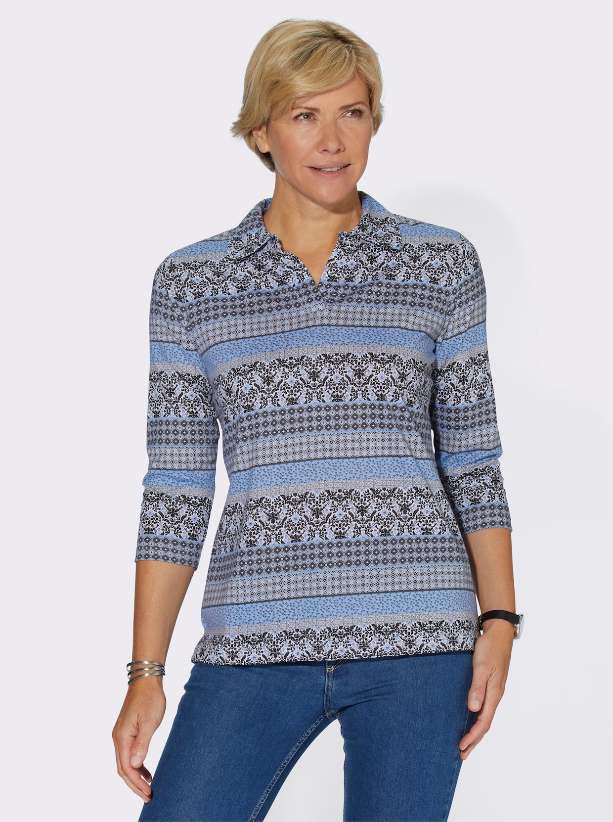 Poloshirt - bleu-bedruckt
