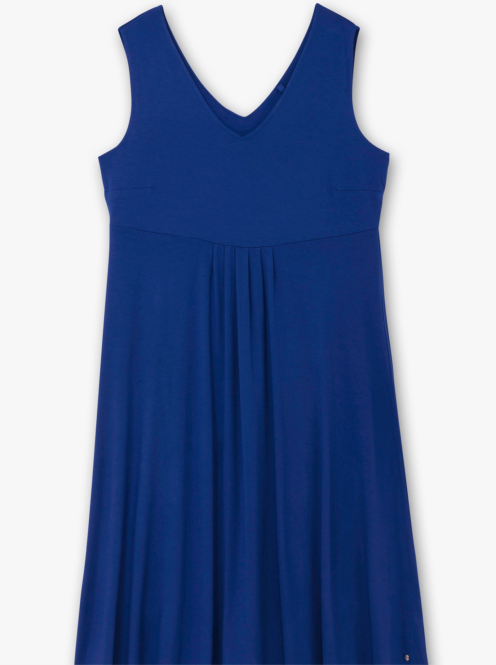 sheego Jerseyjurk met rimpeling voor, mouwloos - bosbes