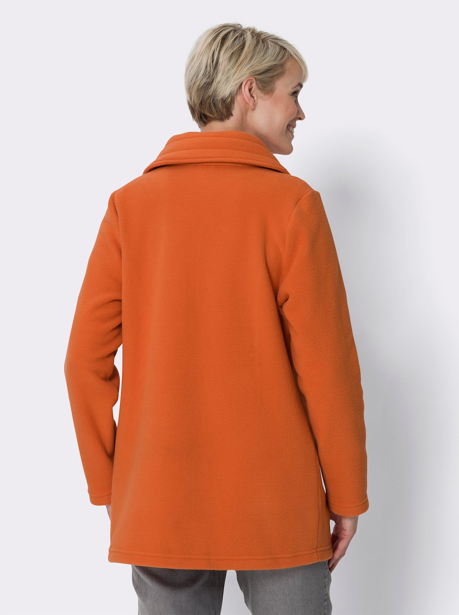 Fleecejacke mit 2-Wege-Reissverschluss - papaya