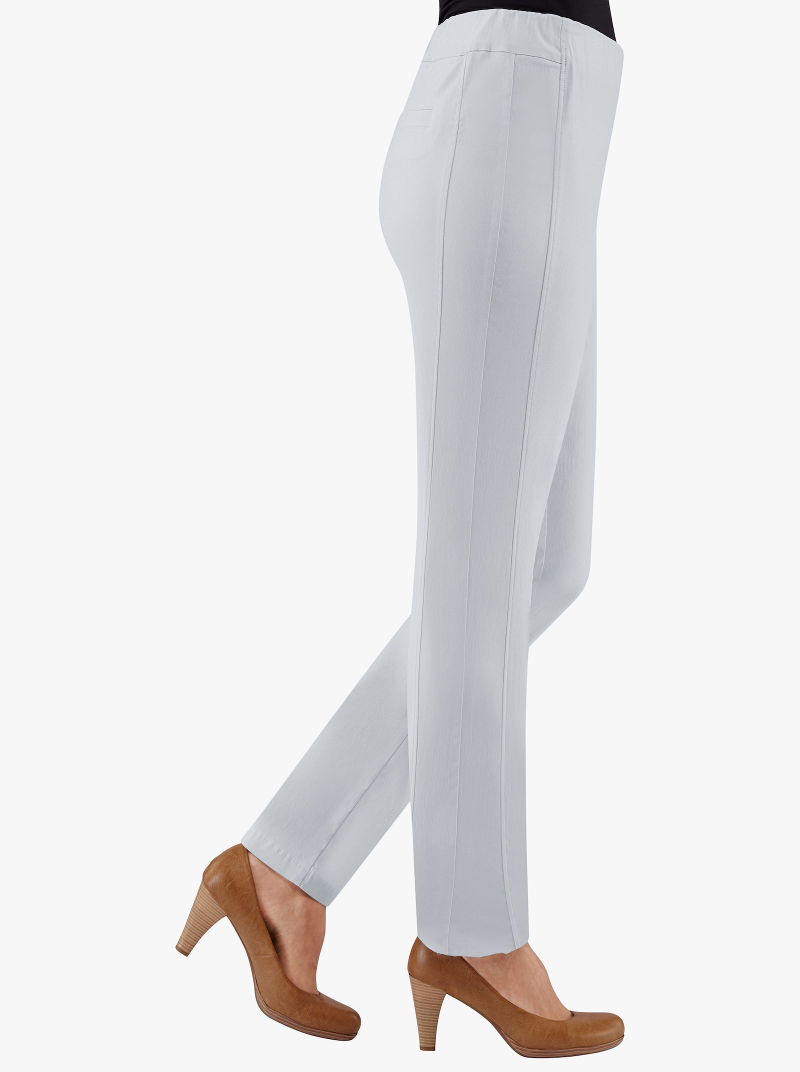 Stehmann Comfort line Pantalon avec ceinture, qualité viscose - bleu clair