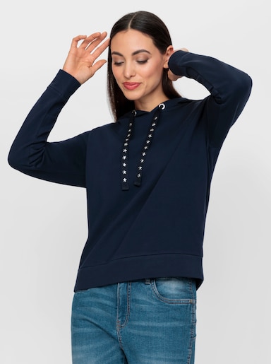 heine Hoodie mit Ziernieten - marine