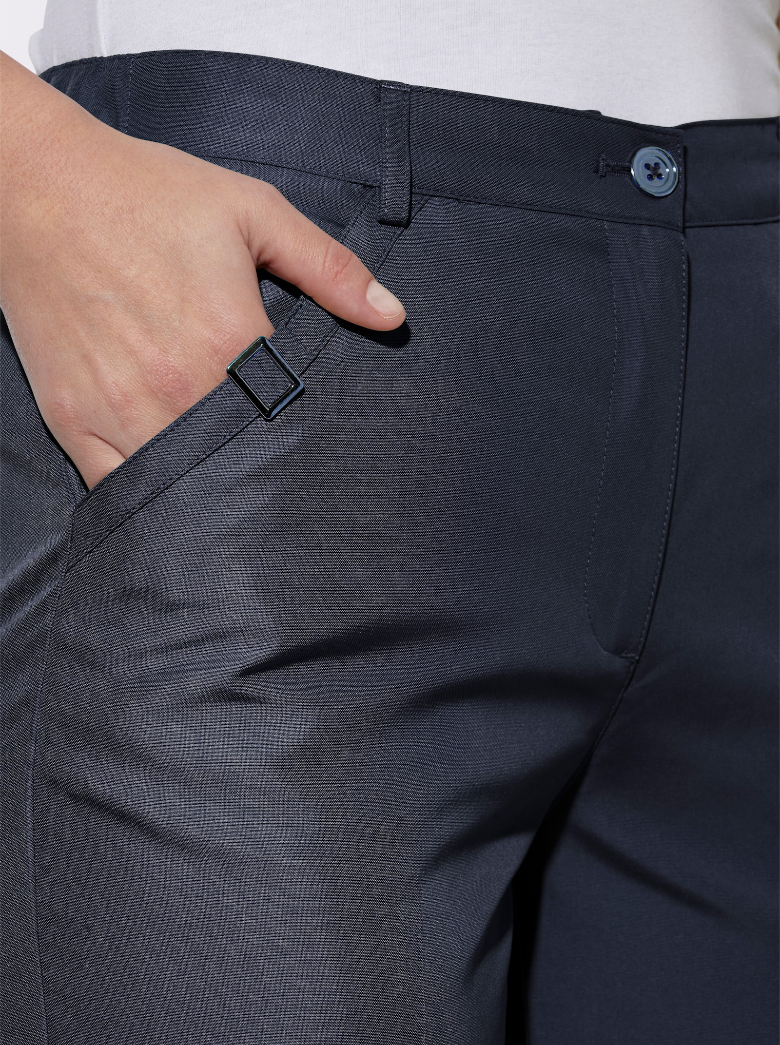 Hose mit Zierspangen - marine