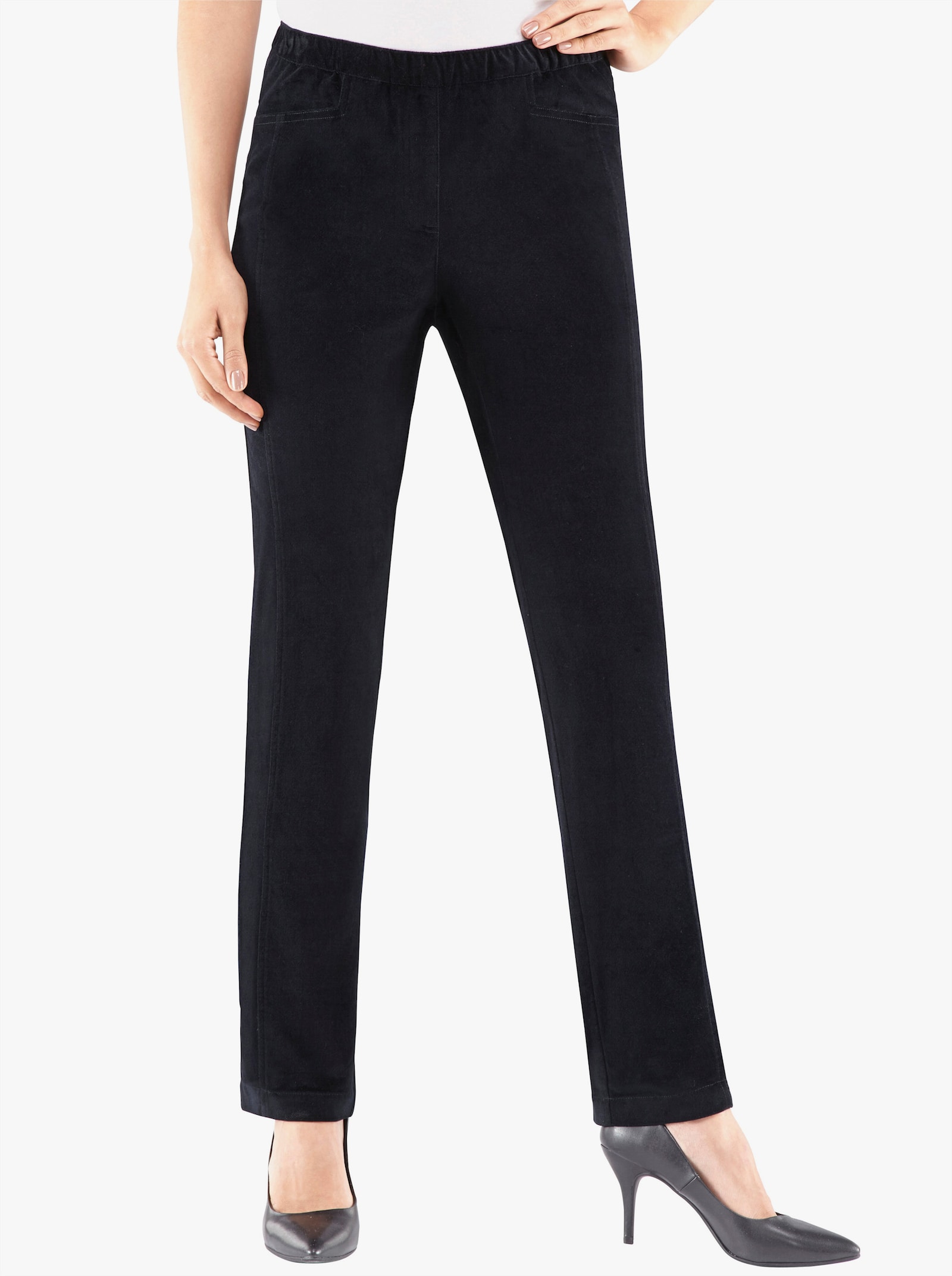 Schlupfhose mit optisch streckender Ziernaht - marine