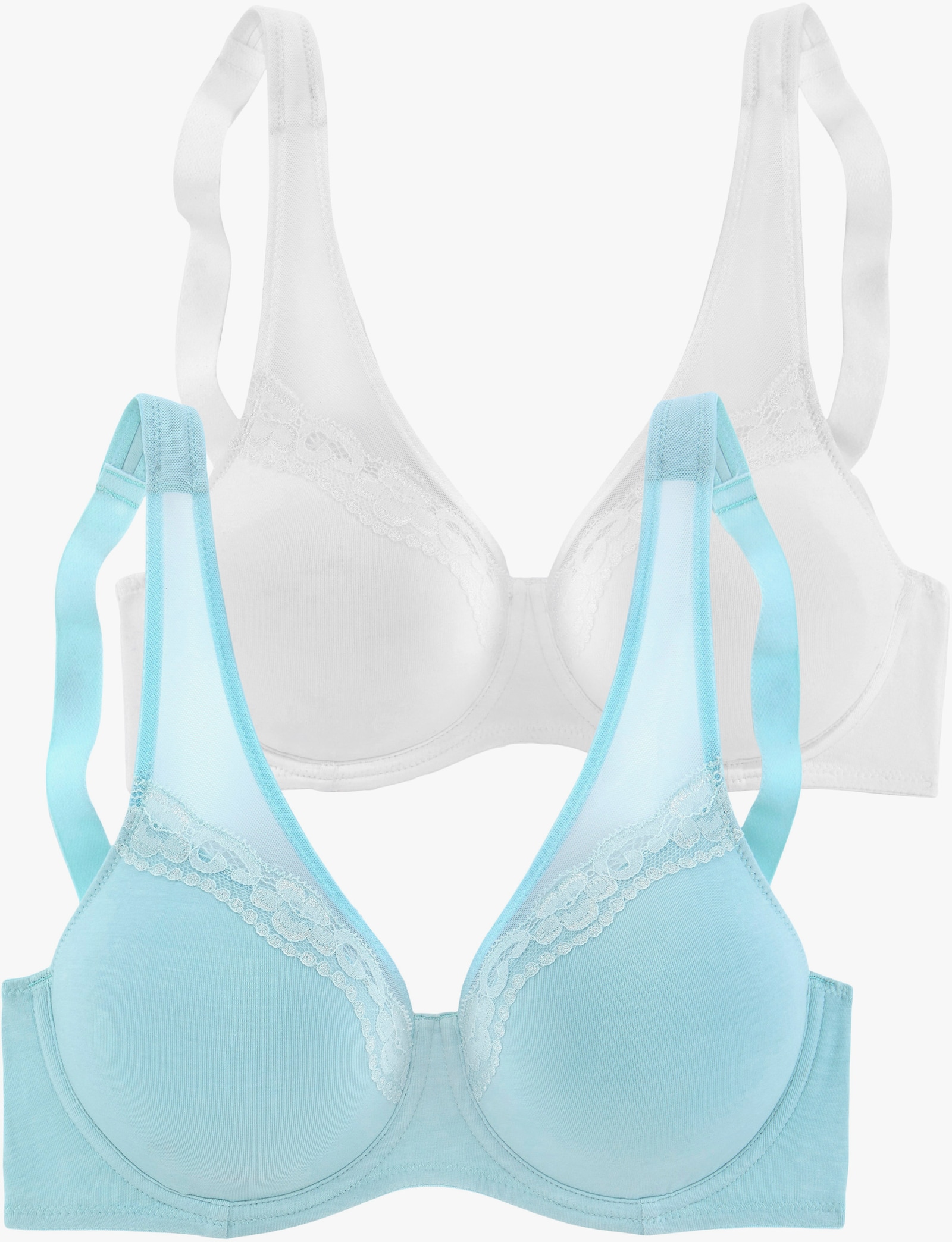 petite fleur Minimizer-beha - lichtblauw+wit