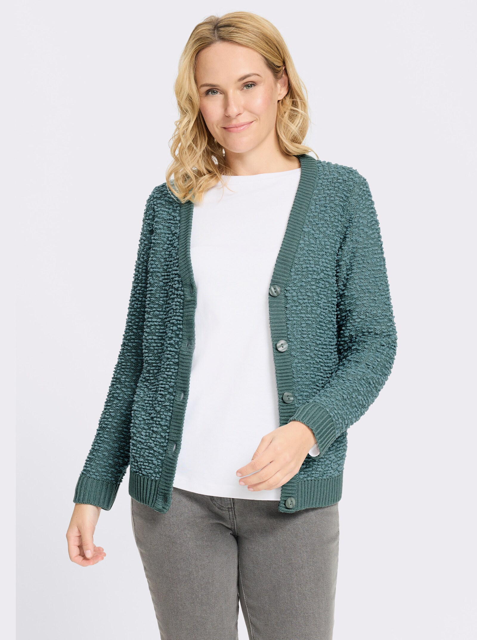Cardigan aus Effektgarn - jade
