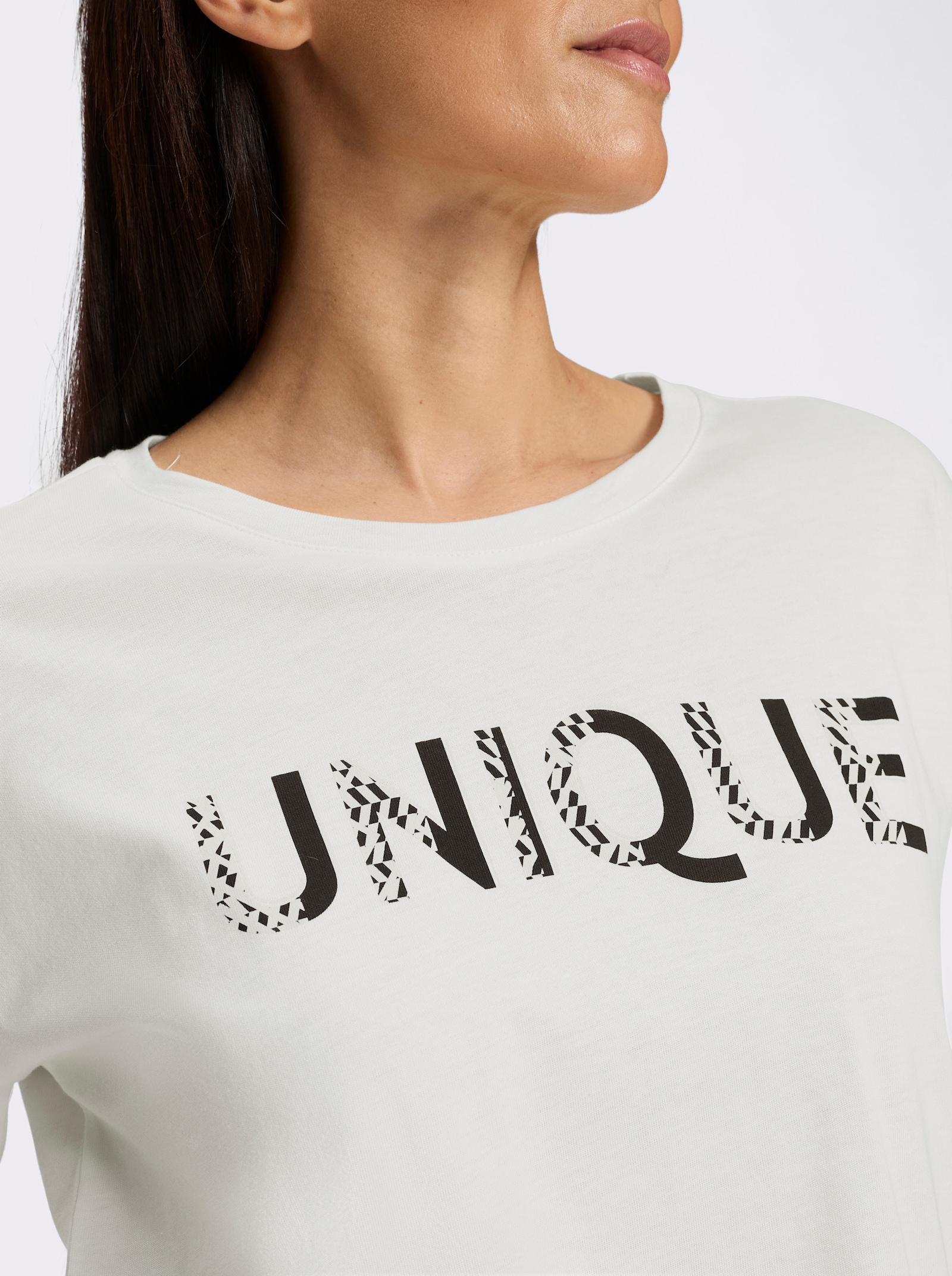 heine 3/4-Arm-Shirt mit Schriftzug - ecru