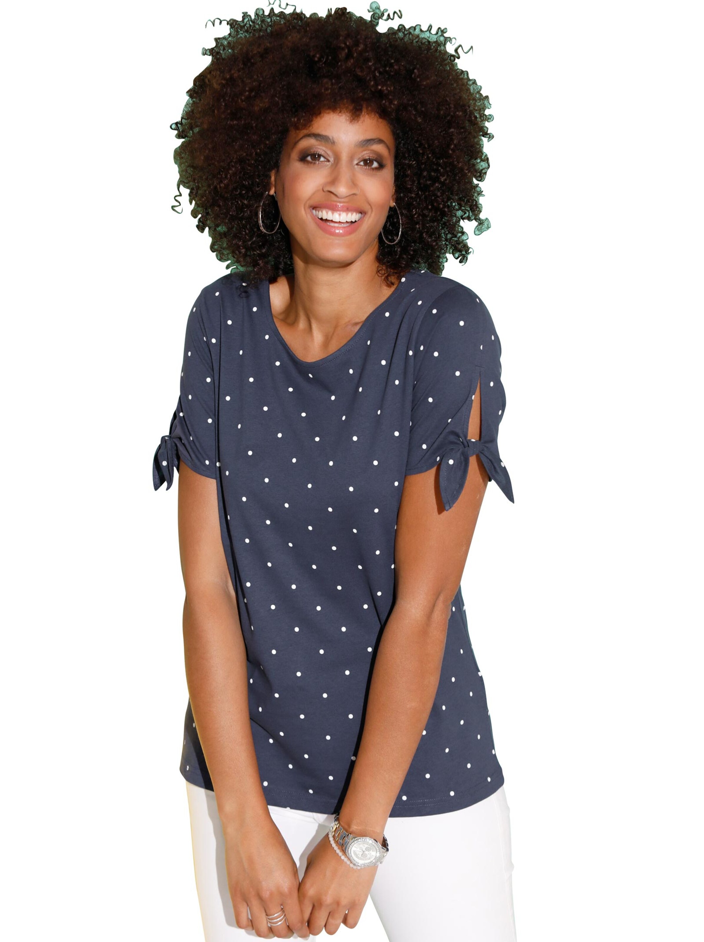 Shirt - marine-getupft