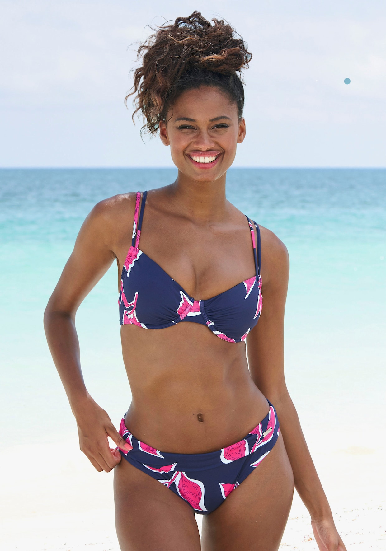 LASCANA Beugelbikinitop - marine geprint