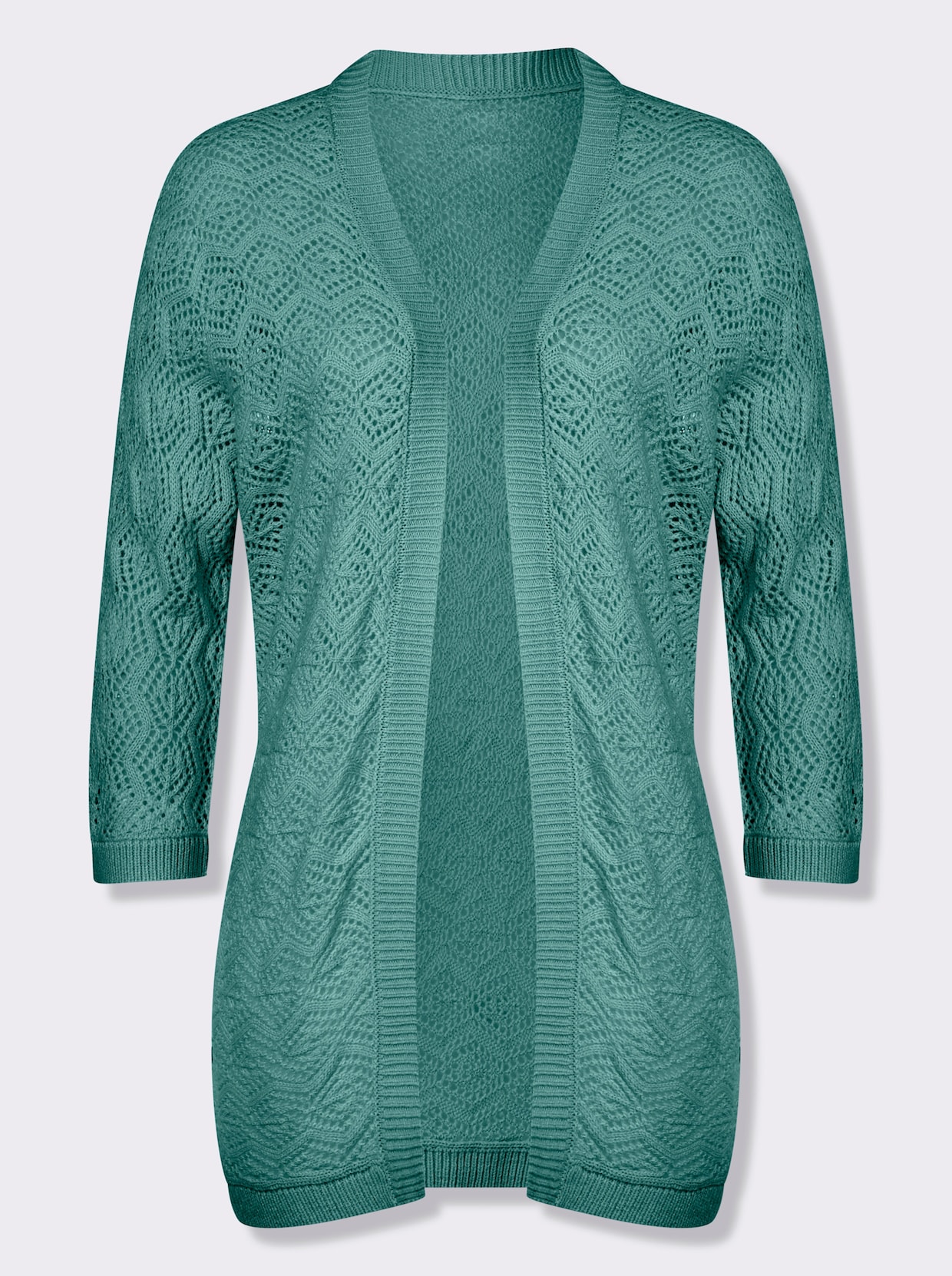 Ajourstrickjacke - salbei