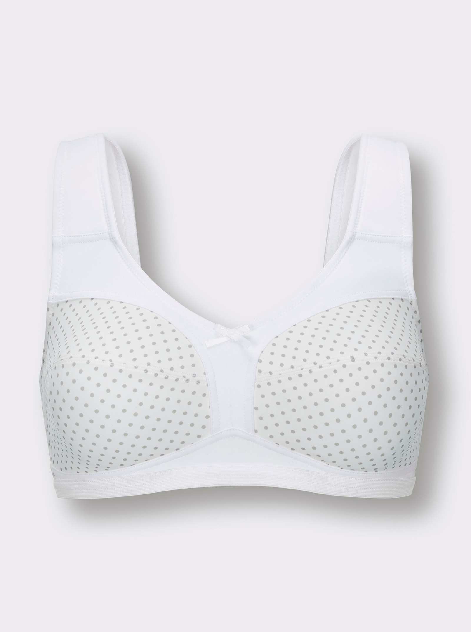 wäschepur Entlastungs-BH ohne Bügel mit Tupfen-Dessin - weiß-bedruckt