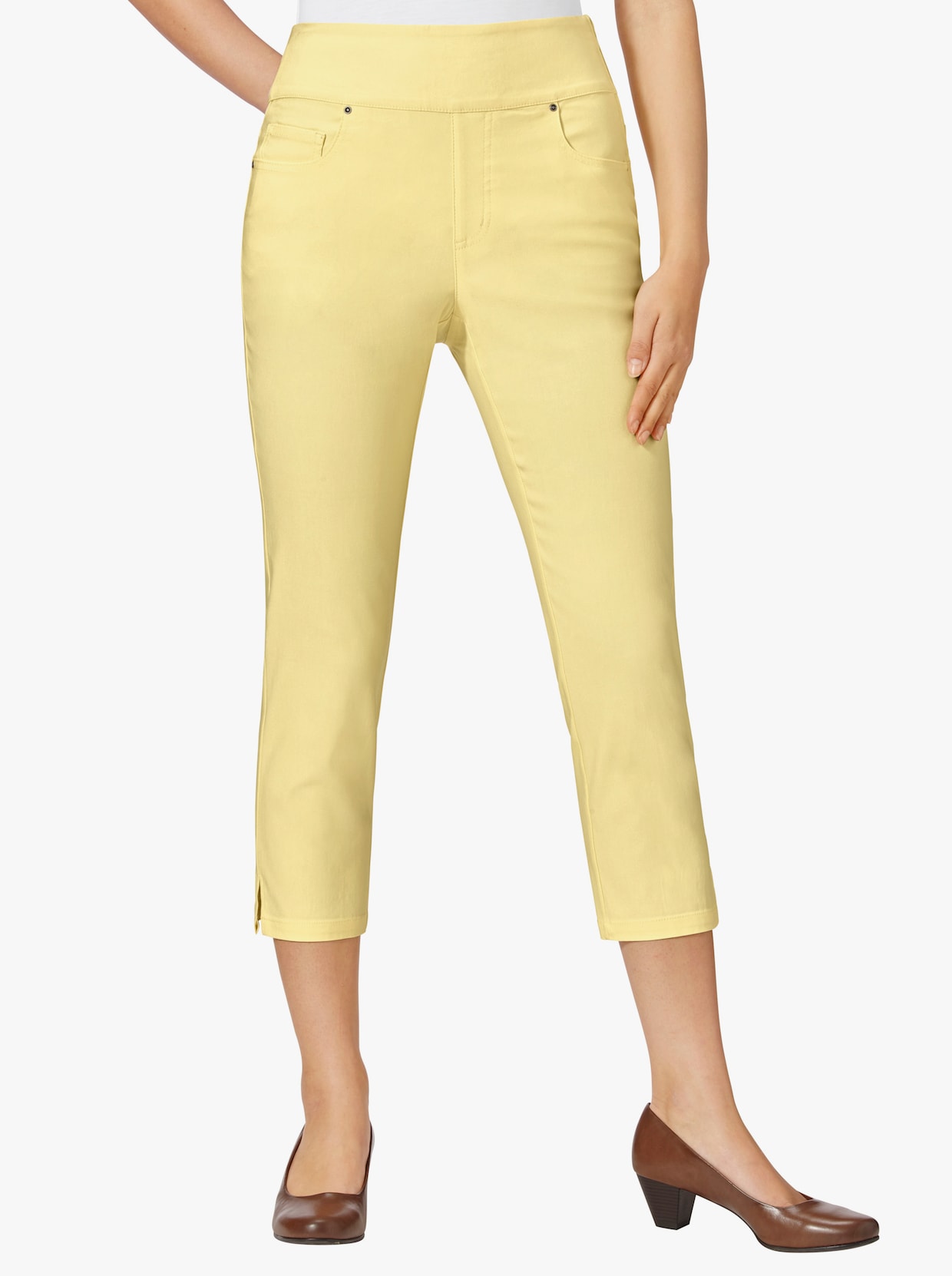 Elastické nohavice - vanilkovo žltá
