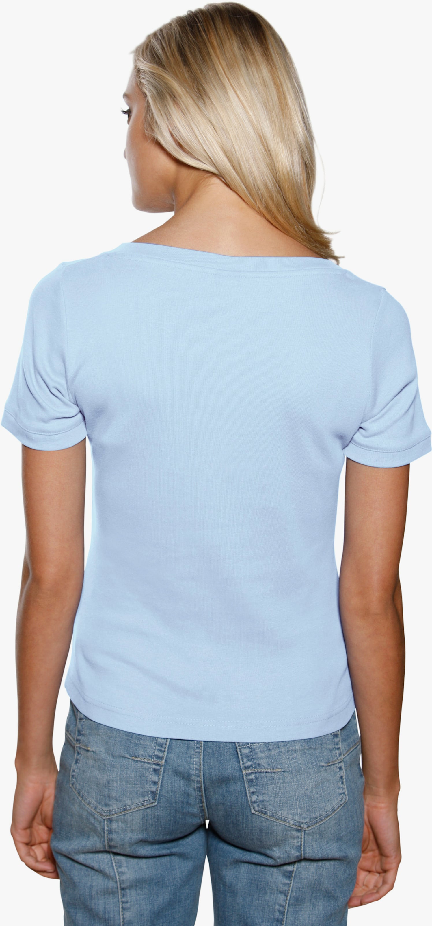 heine Shirt aus Rippenware - bleu