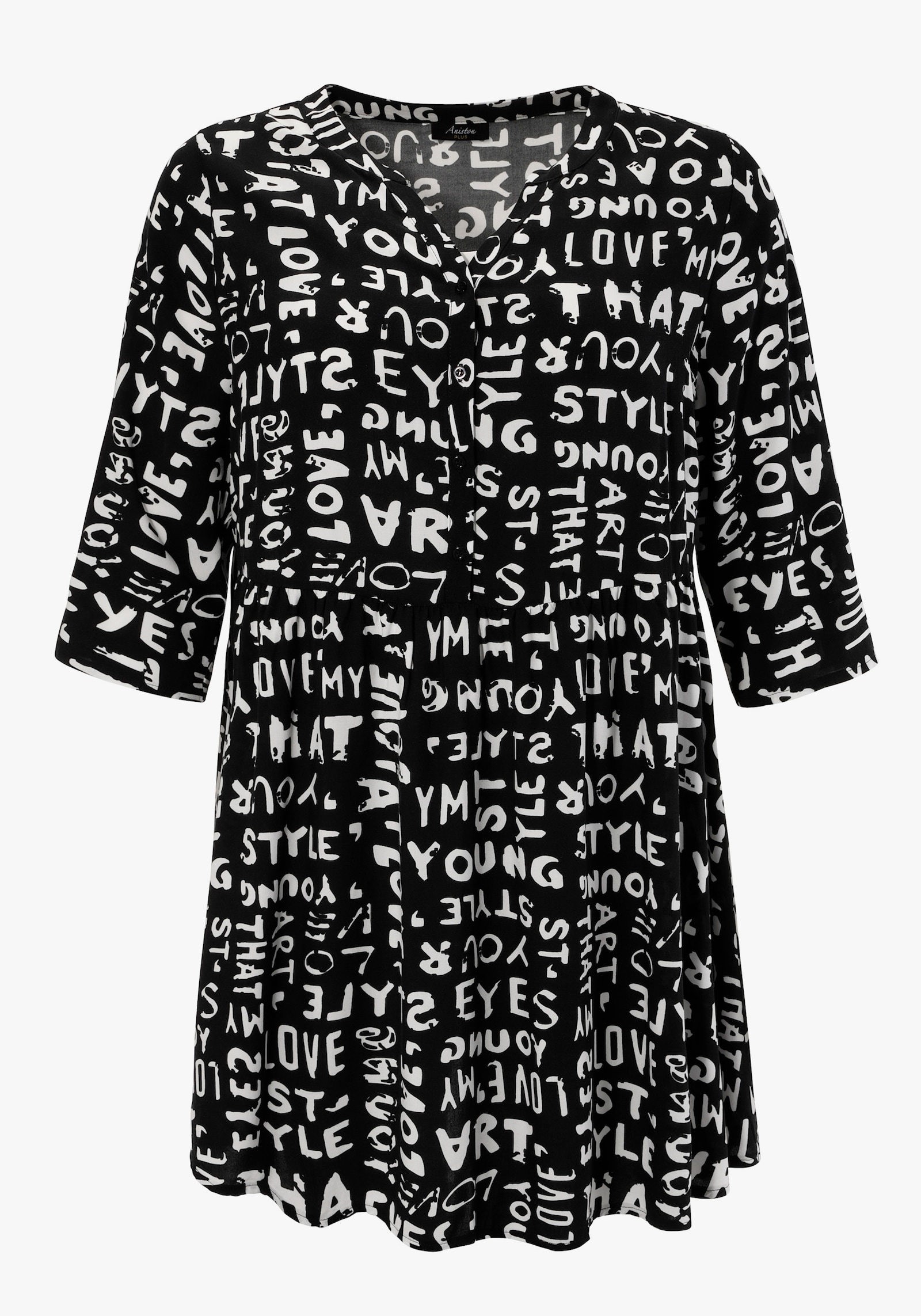 Aniston PLUS Longbluse - schwarz-weiß