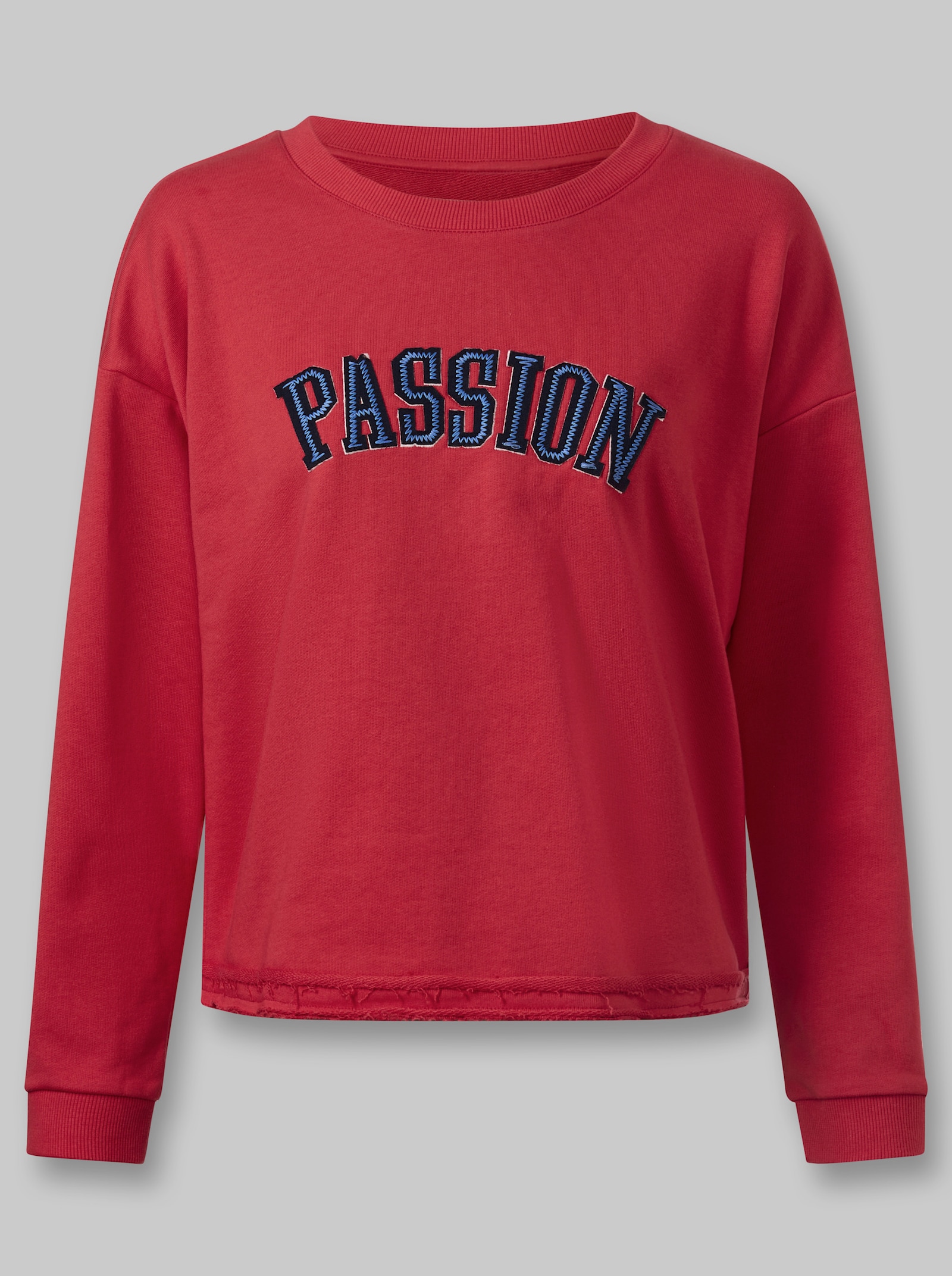 heine Sweater mit Schriftzug-Stickerei - erdbeere