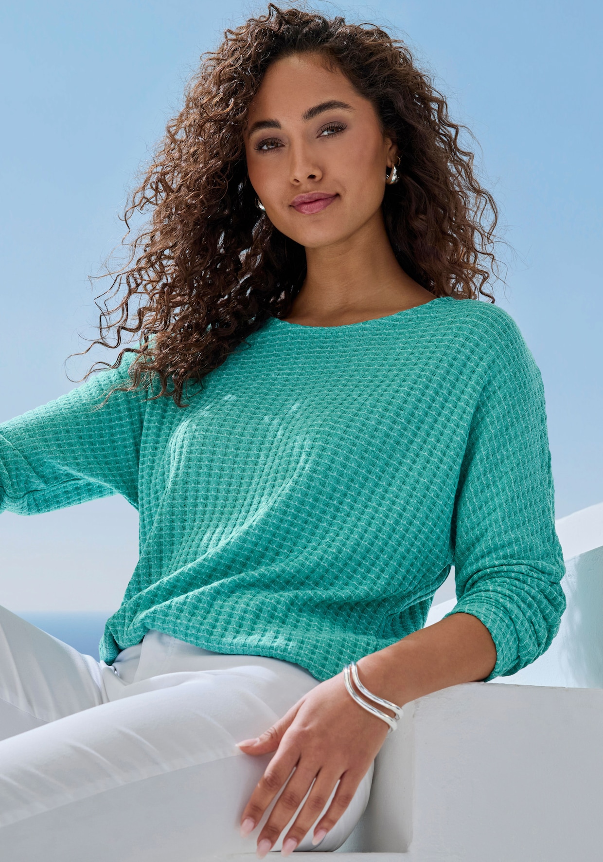 Vivance Shirt met lange mouwen - mint, crème