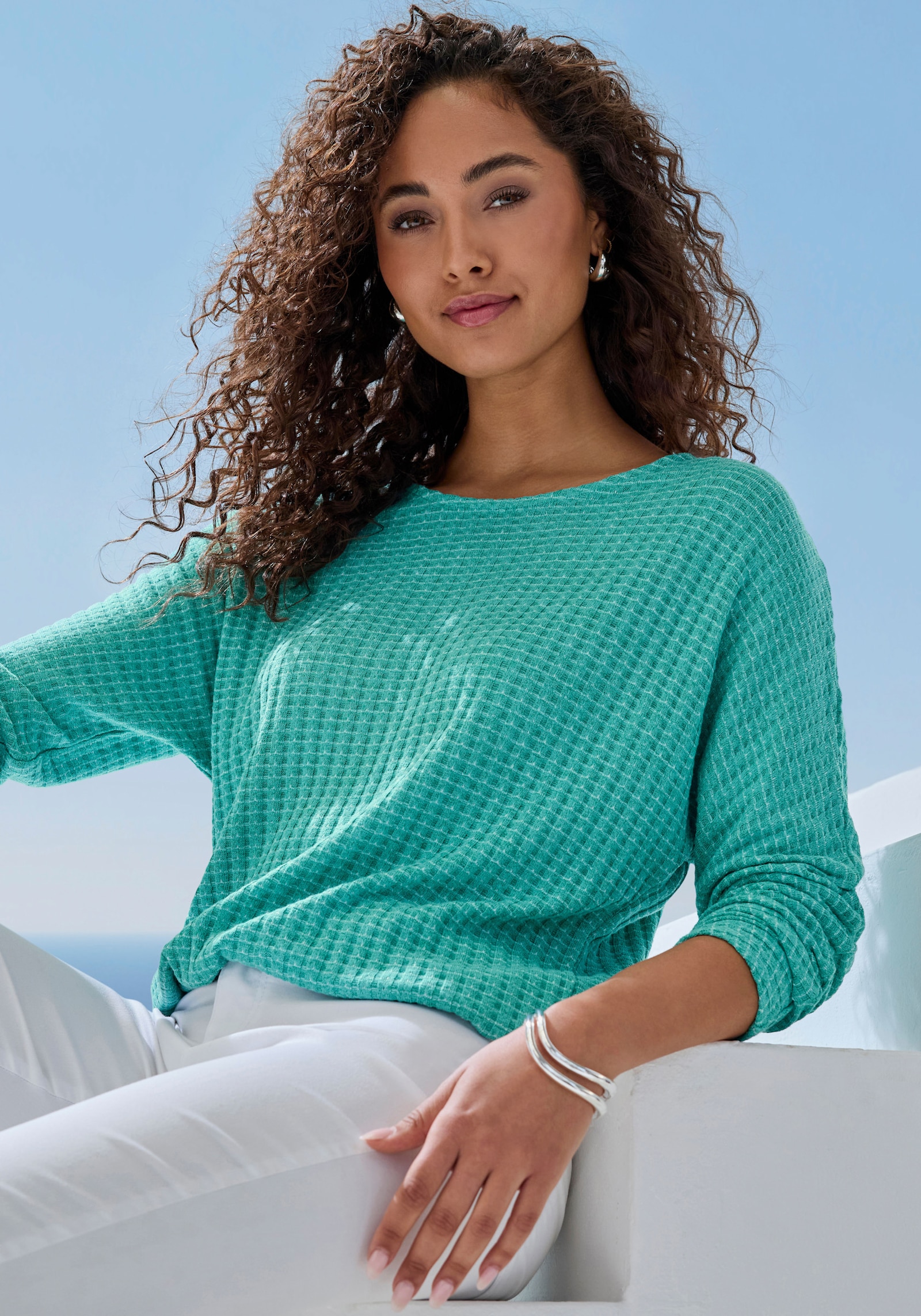 Vivance Langarmshirt - mint, creme