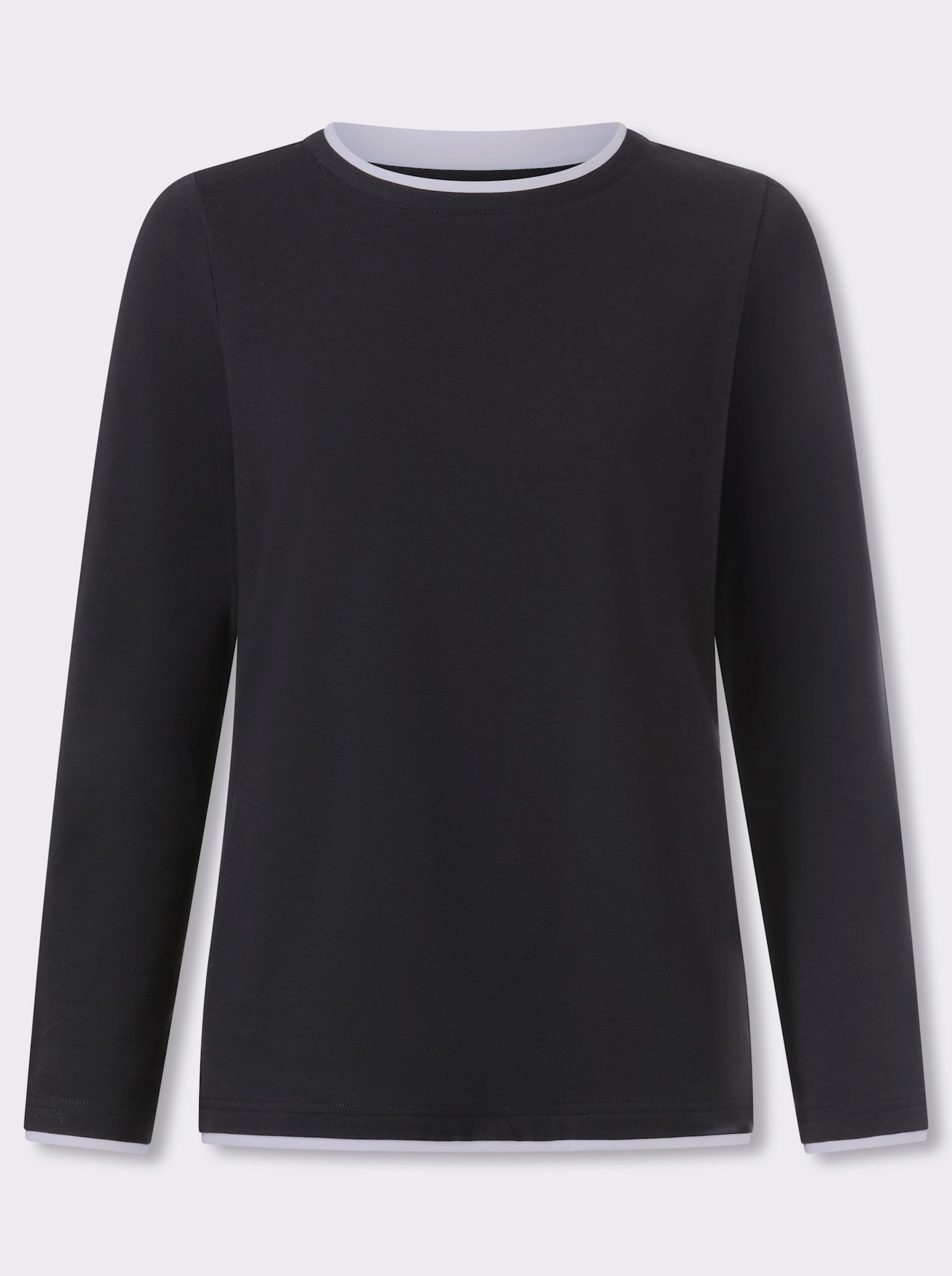heine Rundhalsshirt in 2-in-1-Optik - schwarz-weiß