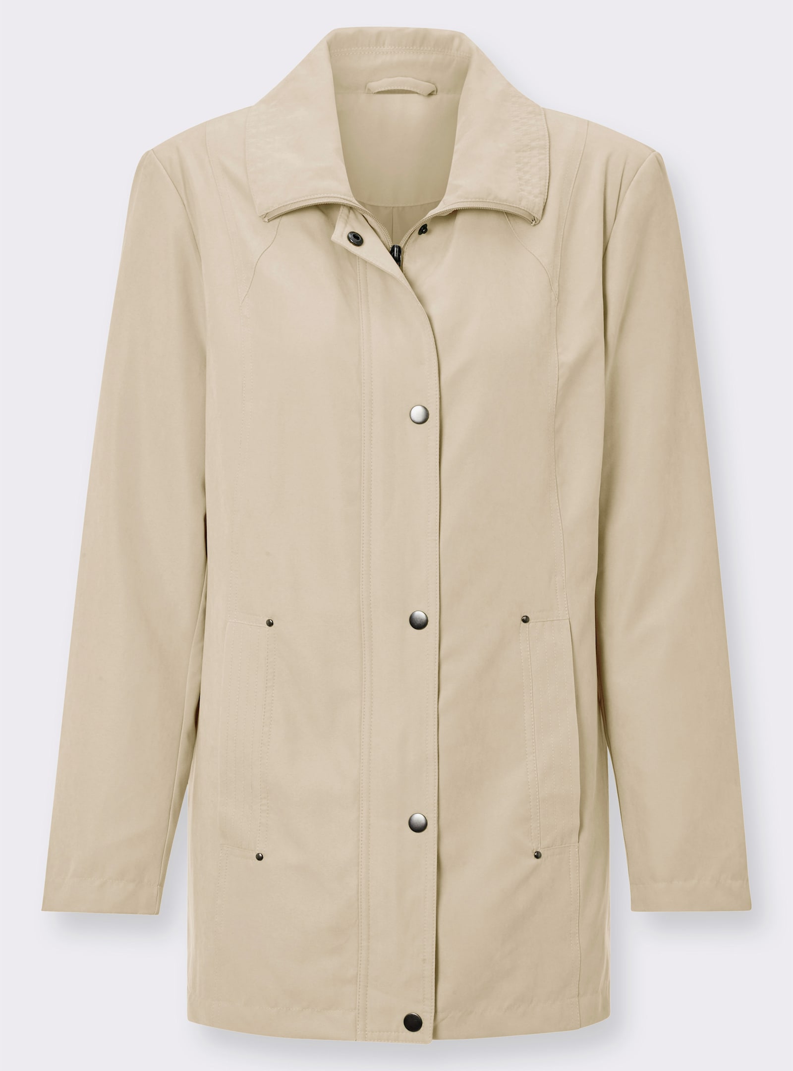 Übergangsjacke in Veloursleder-Optik - sand