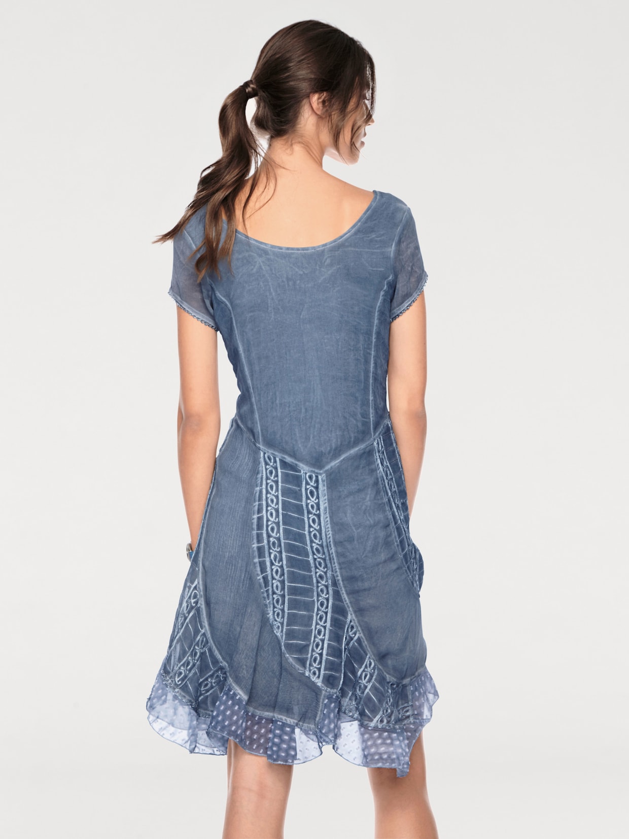 heine Robe brodée - bleu jean