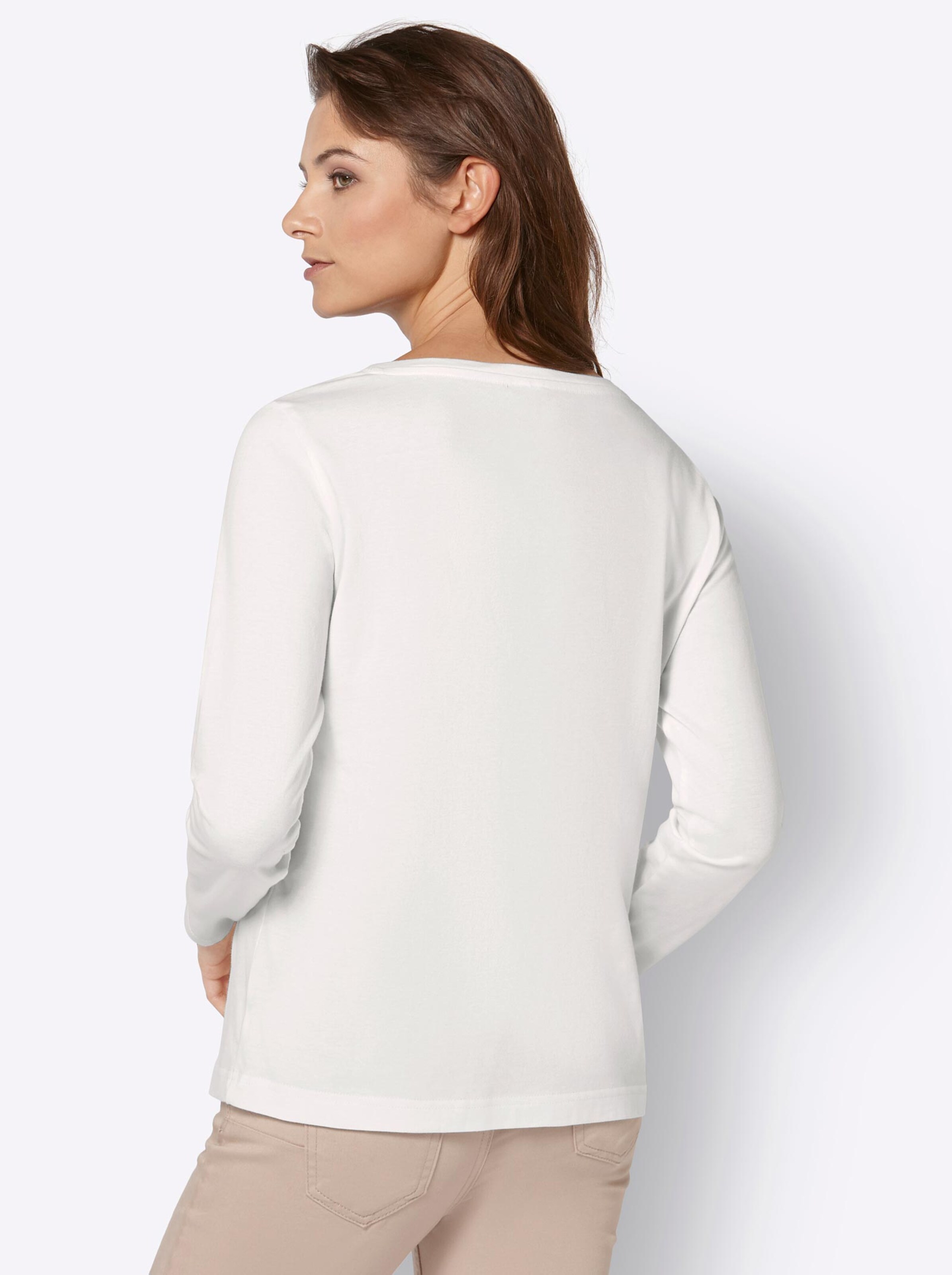 Damenmode Shirts Langarmshirt in ecru Damenmode Shirts Langarmshirt in ecru