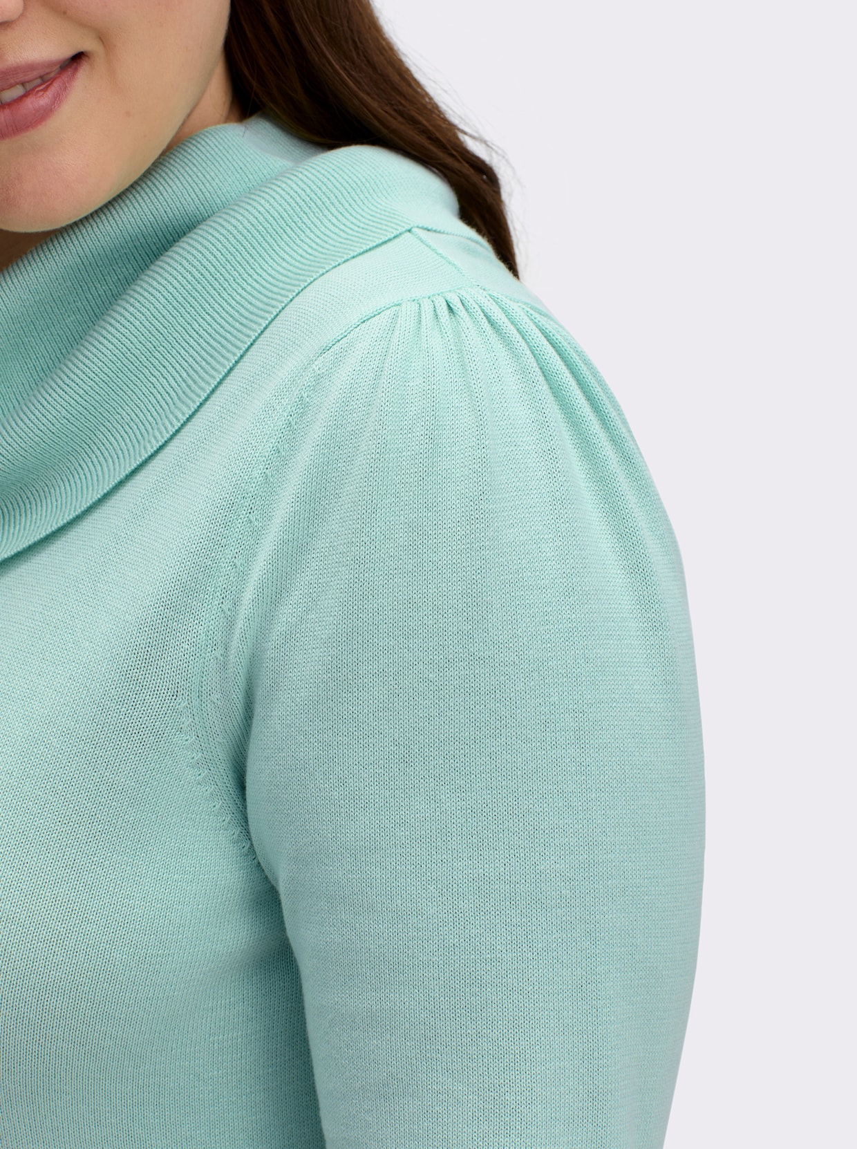 Wasserfallpullover im Baumwoll-Viskose-Mix - mint